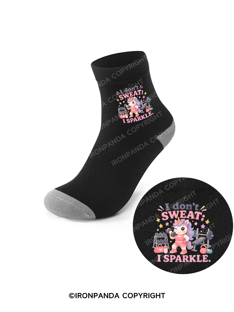 I DON'T SWEAT I SPARKLE SWEATY UNICORN Crew Socks