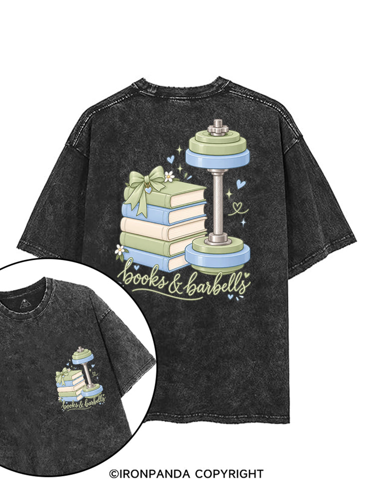 BOOKS & BARBELLS BOOKISH GYM LOVER printed Gym Shirt