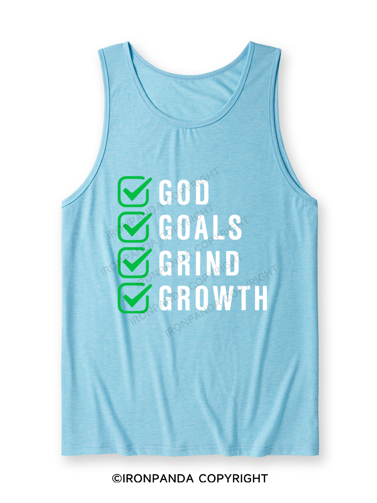 God Goals Grind Growth Ultra Soft Heather Tank