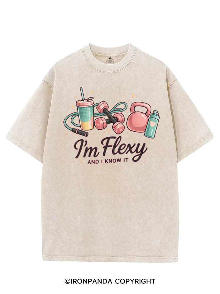 I'm Flexy And I Know It Gym VINTAGE GYM SHIRT