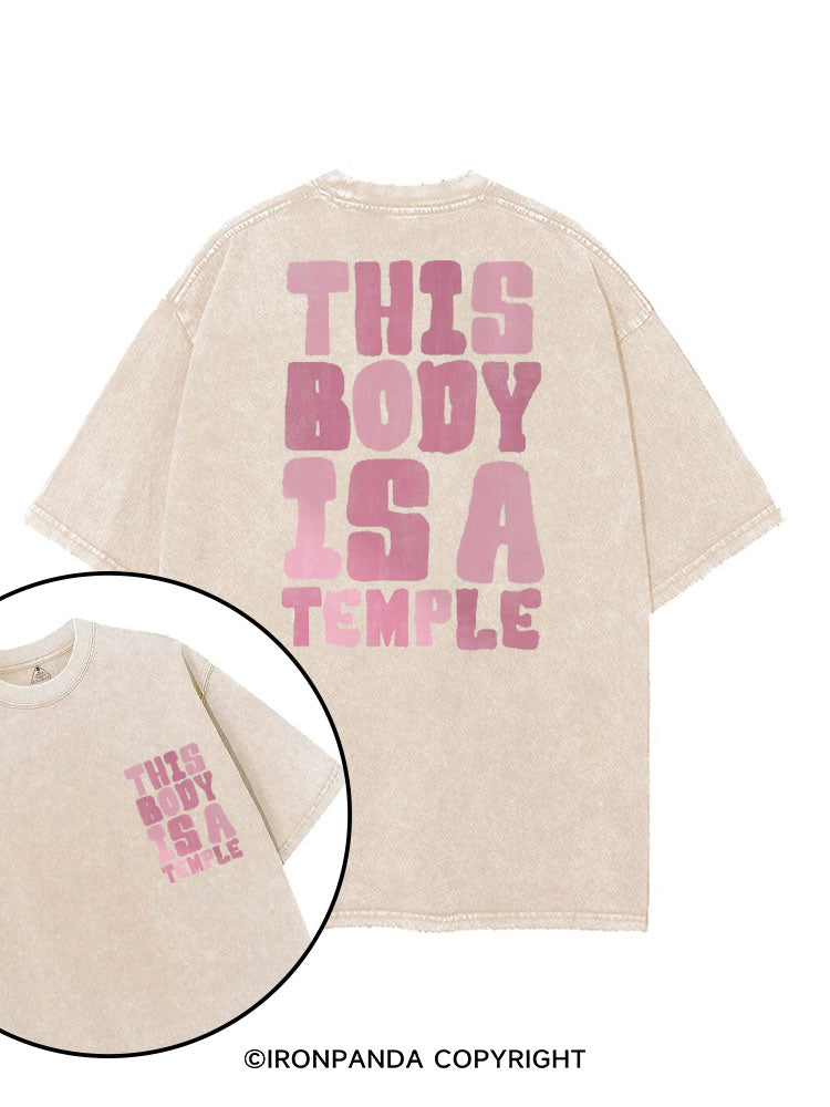 THIS BODY IS A TEMPLE printed Gym Shirt
