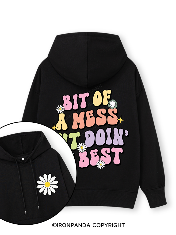 BIT OF A MESS BUT DOIN' MY BEST Double-Sided Printed Classic Gym Hoodie