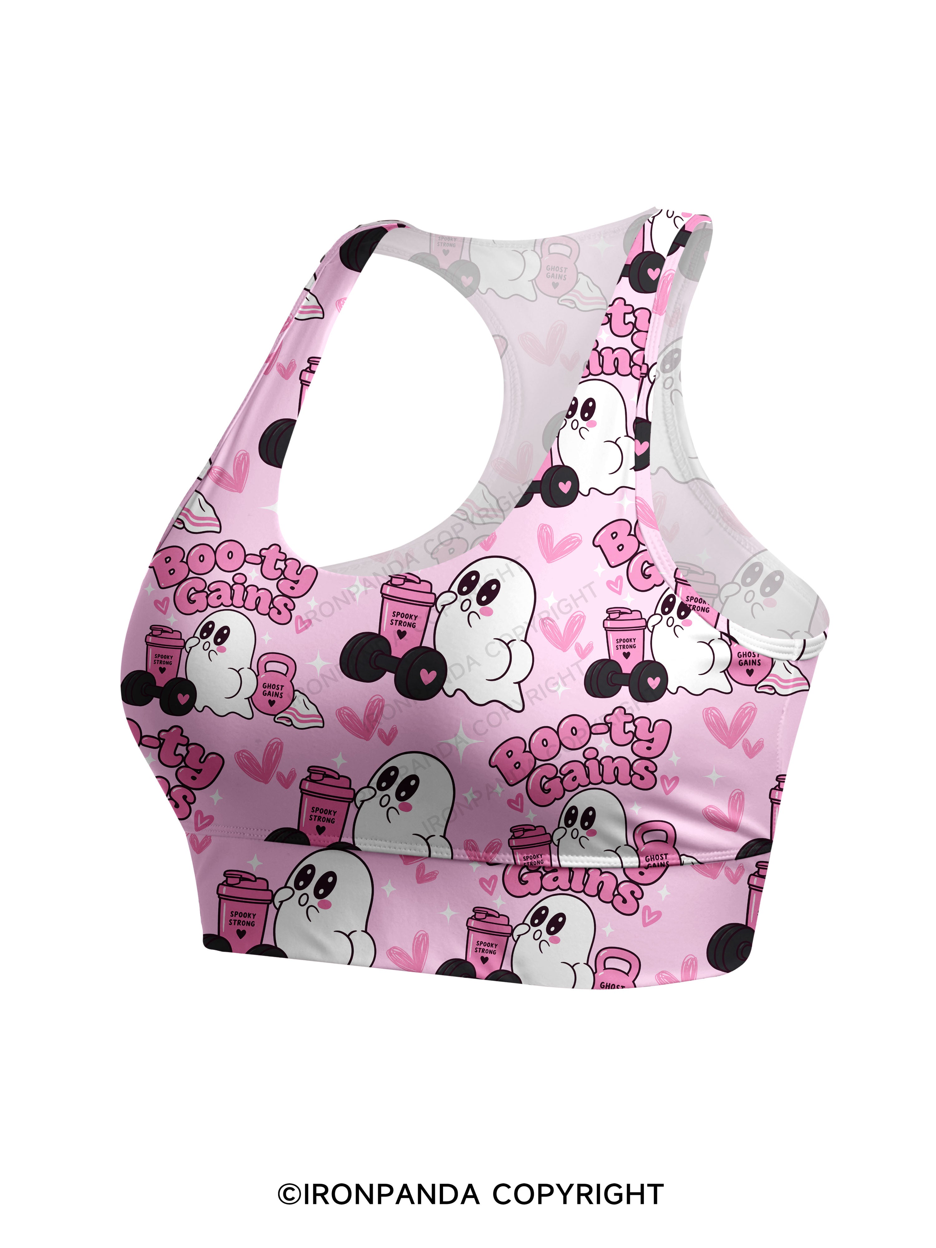 Boo-ty Gains Ghost Racerback Sports Bra