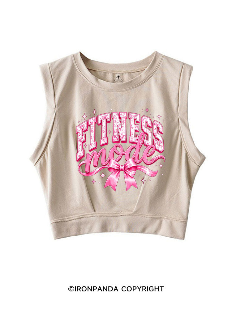FITNESS MODE PINK GYM SLEEVELESS CROP TOPS