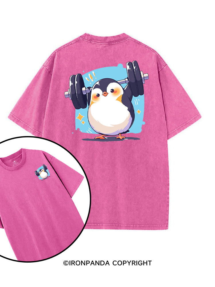 PENGUIN POWER WEIGHTLIFTING CLUB printed Gym Shirt