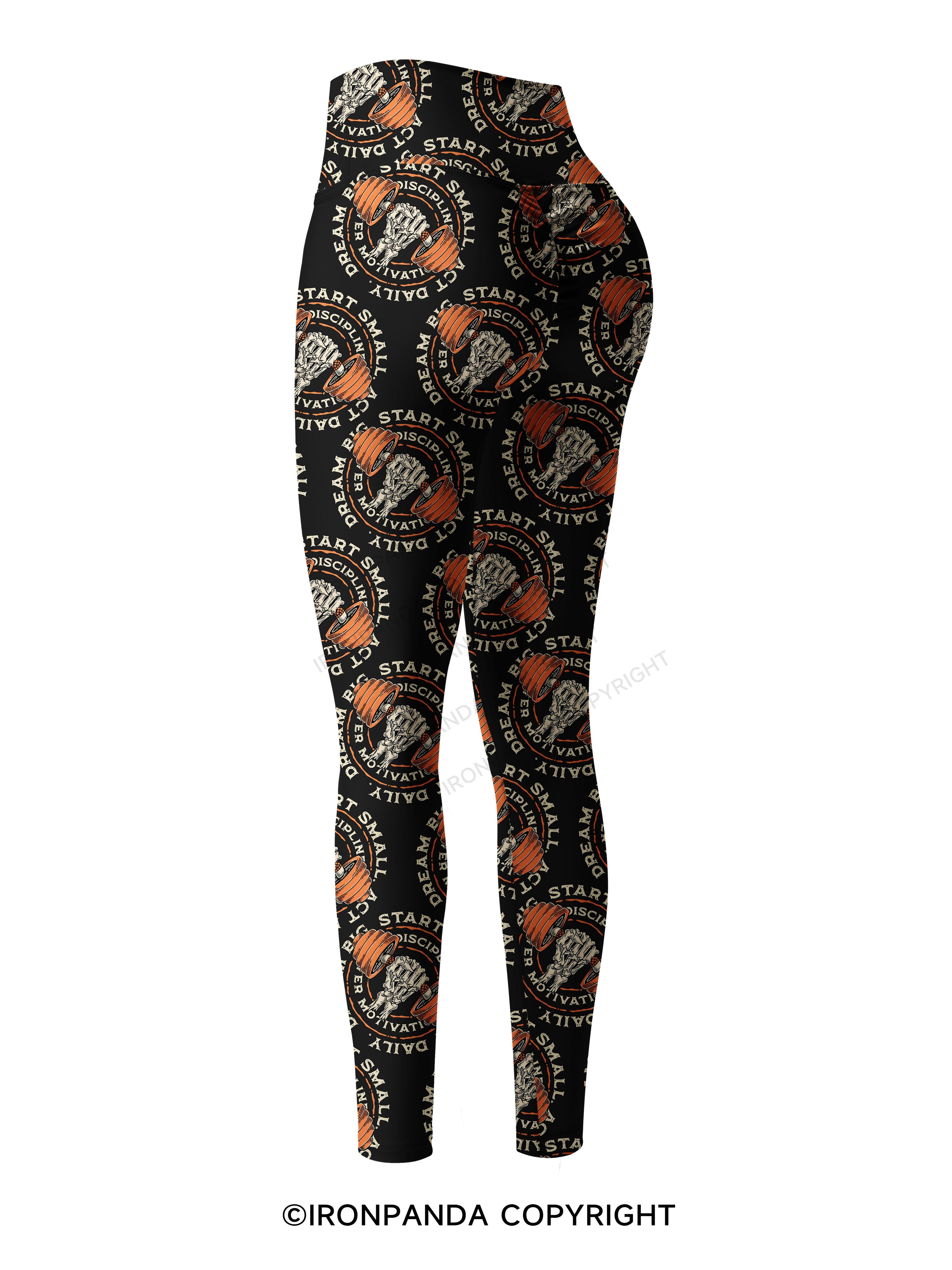 DREAM BIG START SMALL ACT DAILY DISCIPLINE OVER MOTIVATION Printed Yoga Pants