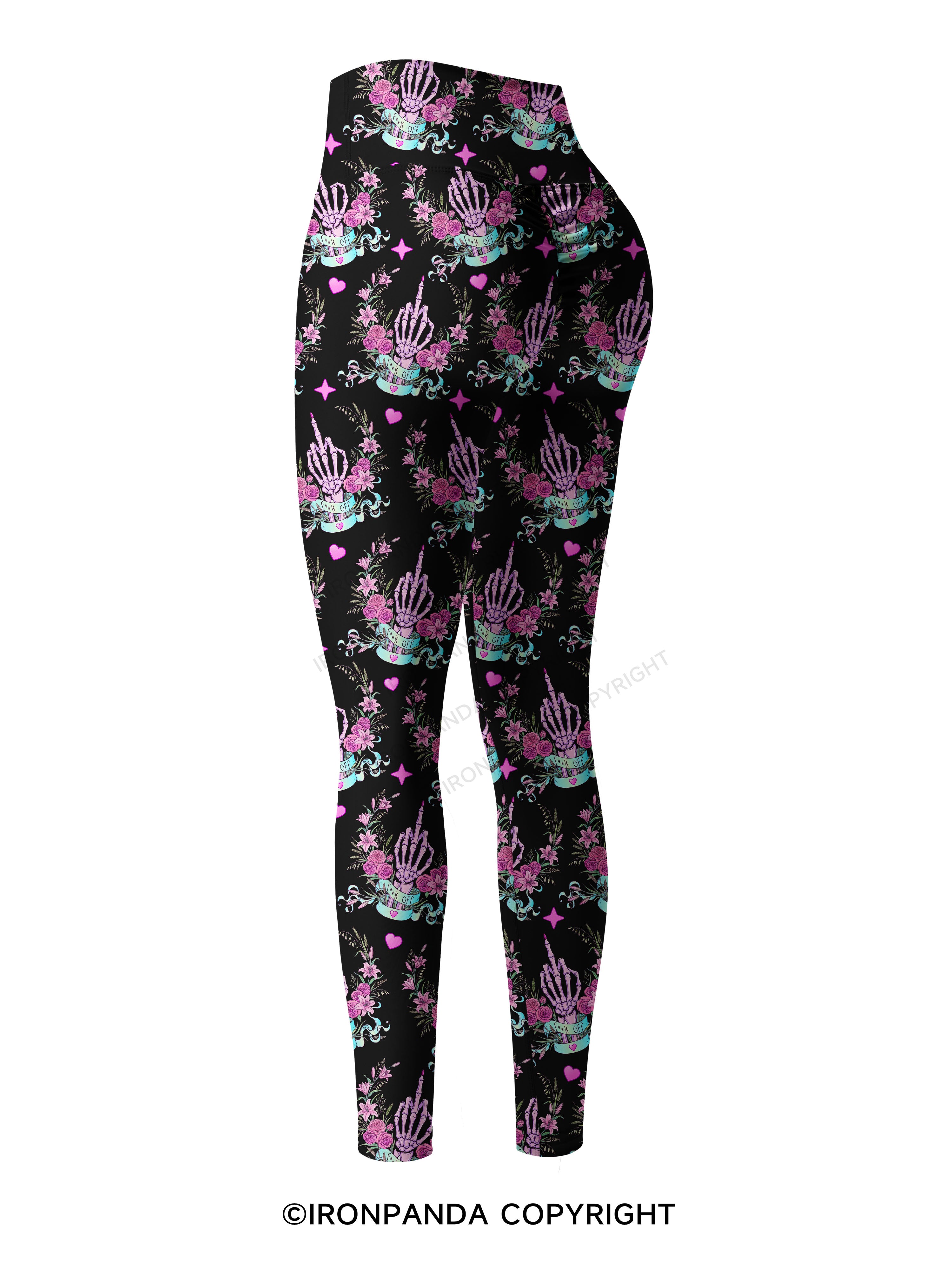 fuck off Printed Yoga Pants