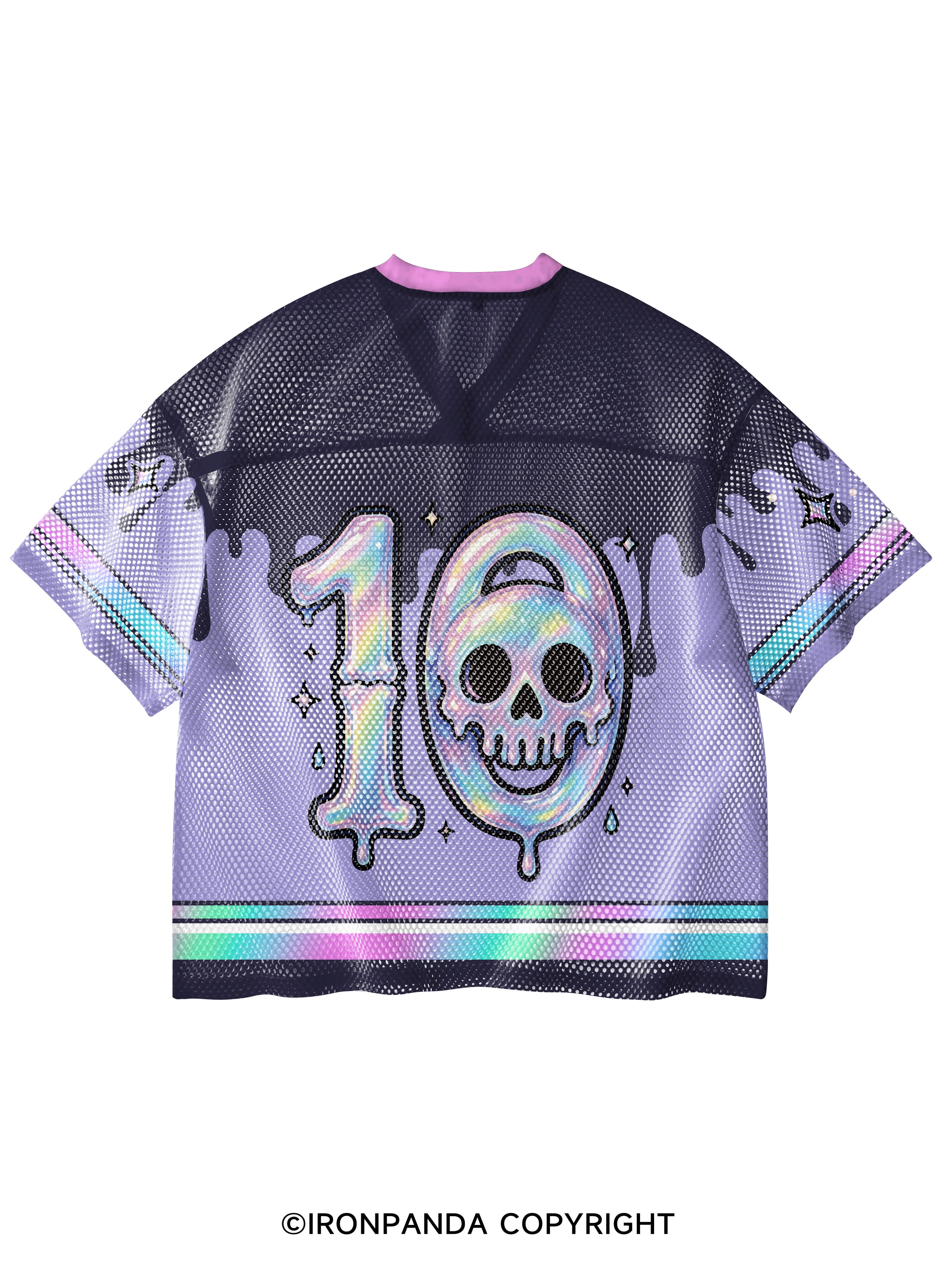 GHOST DRIP KETTLEBELLS V-Neck Open Hole Mesh Top