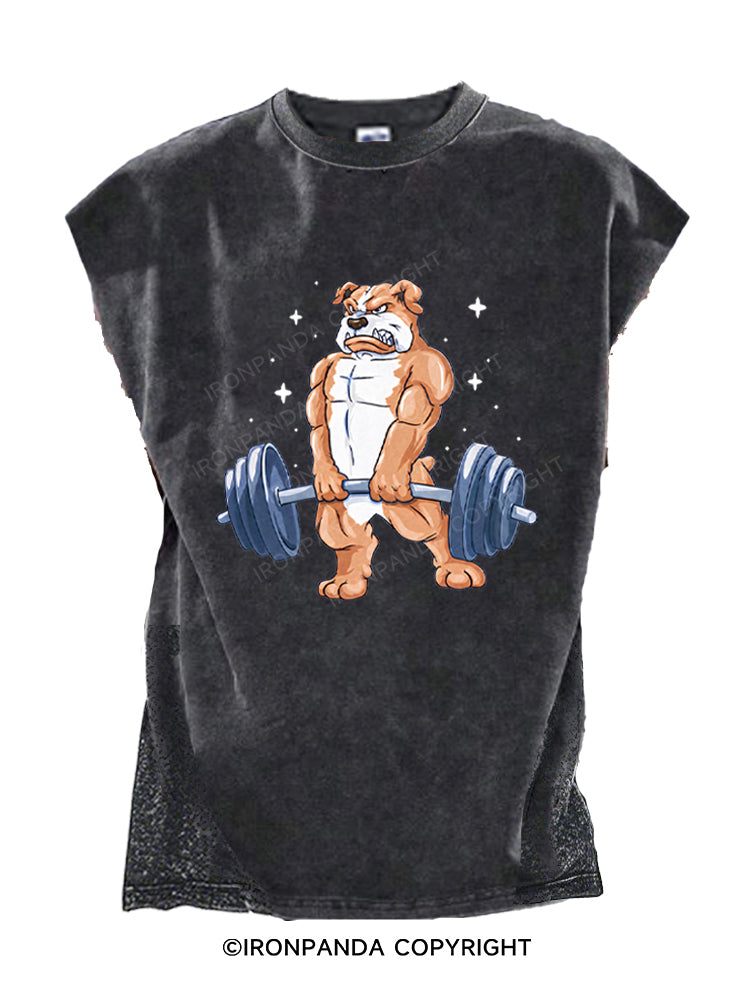 Bulldog Bodybuilder Barbell Cut Off Tank