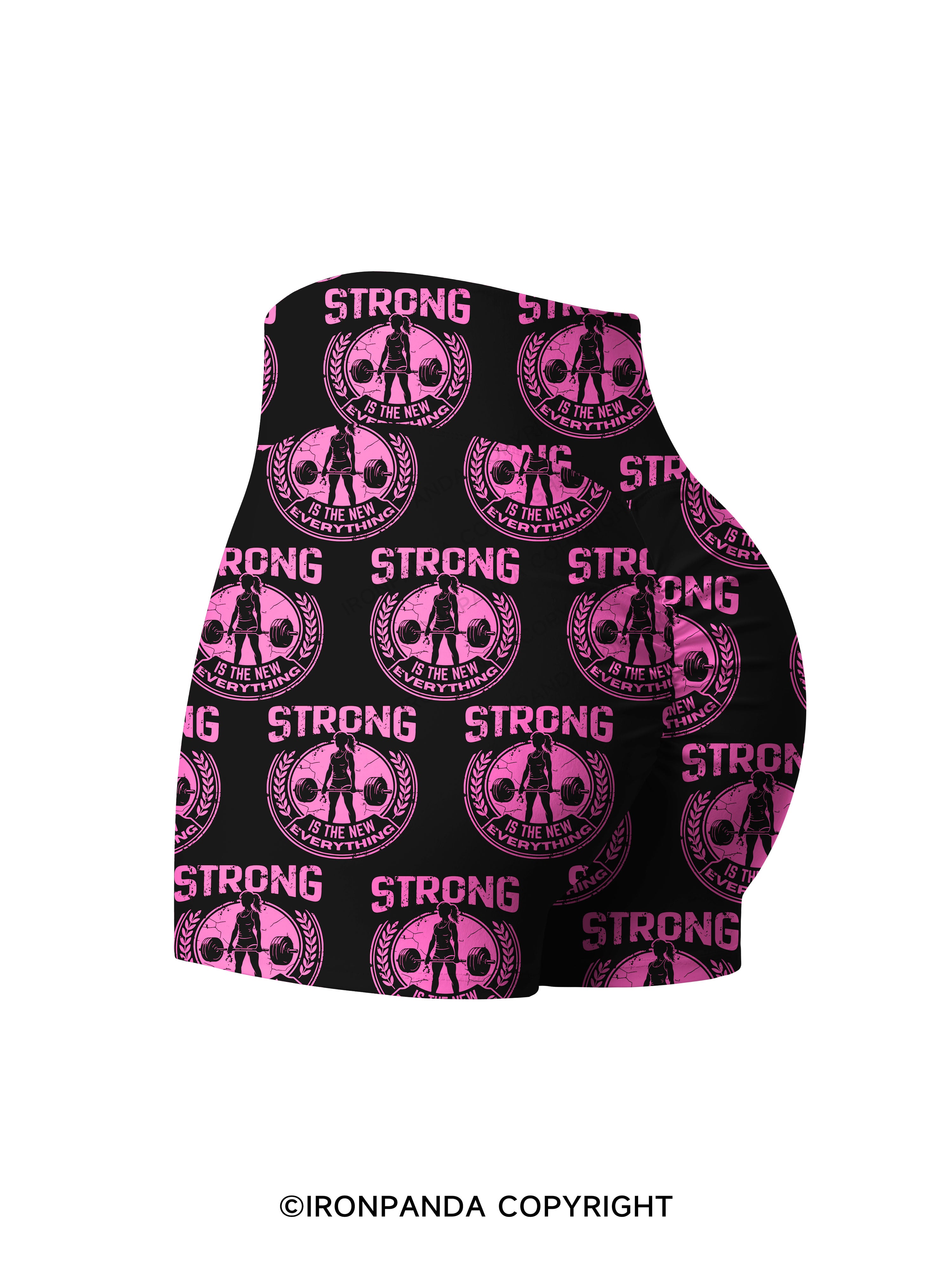 S-T-R-O-N-G Printed Yoga Shorts