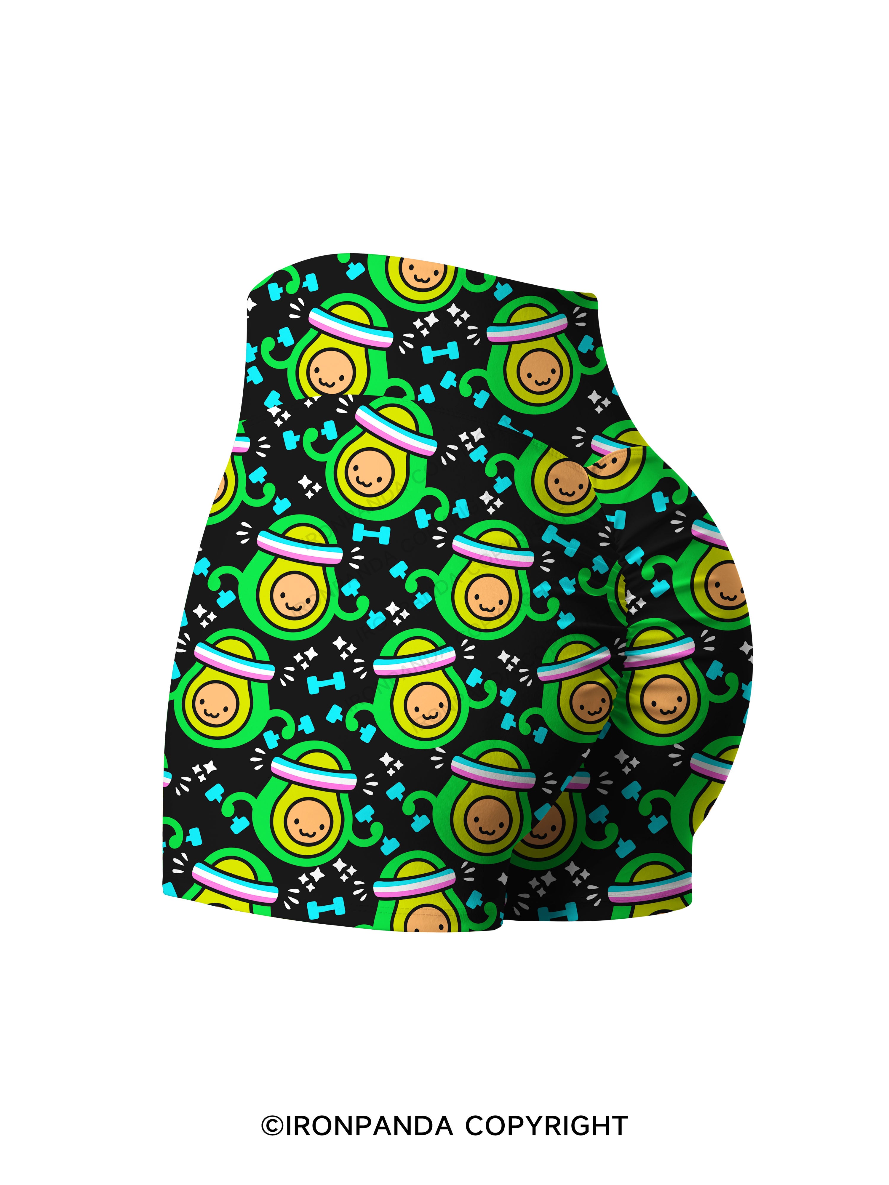 LIL BIT FIT LIL BIT FAT Printed Yoga Shorts