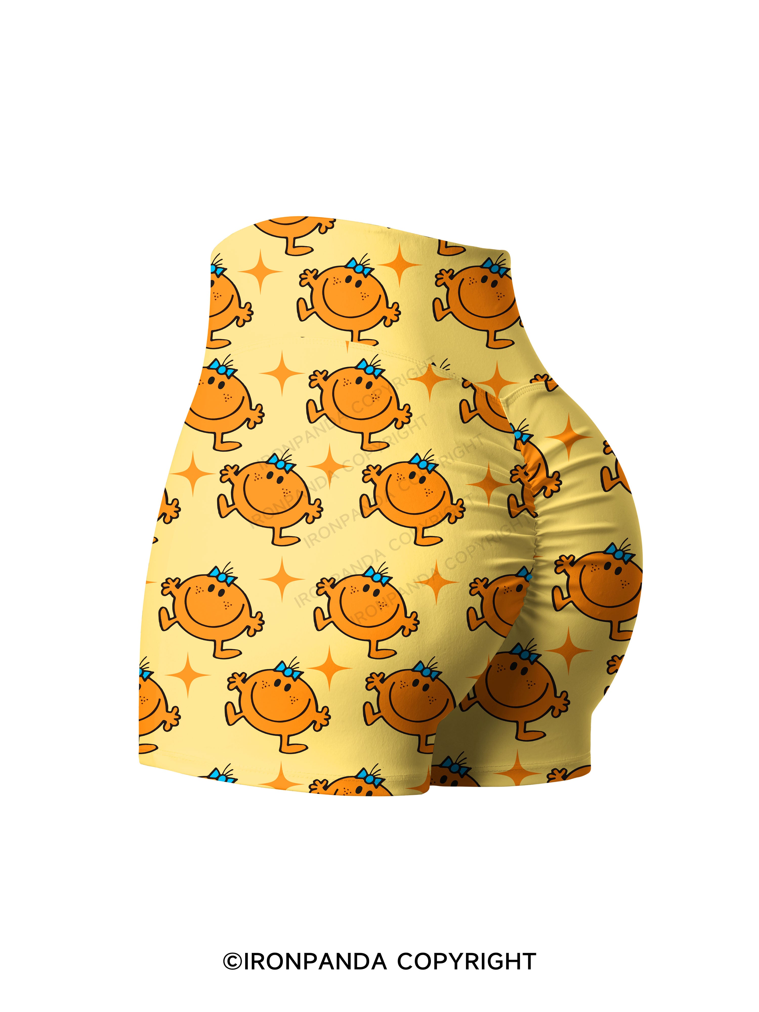 Little Miss Happy Workout Printed Yoga Shorts