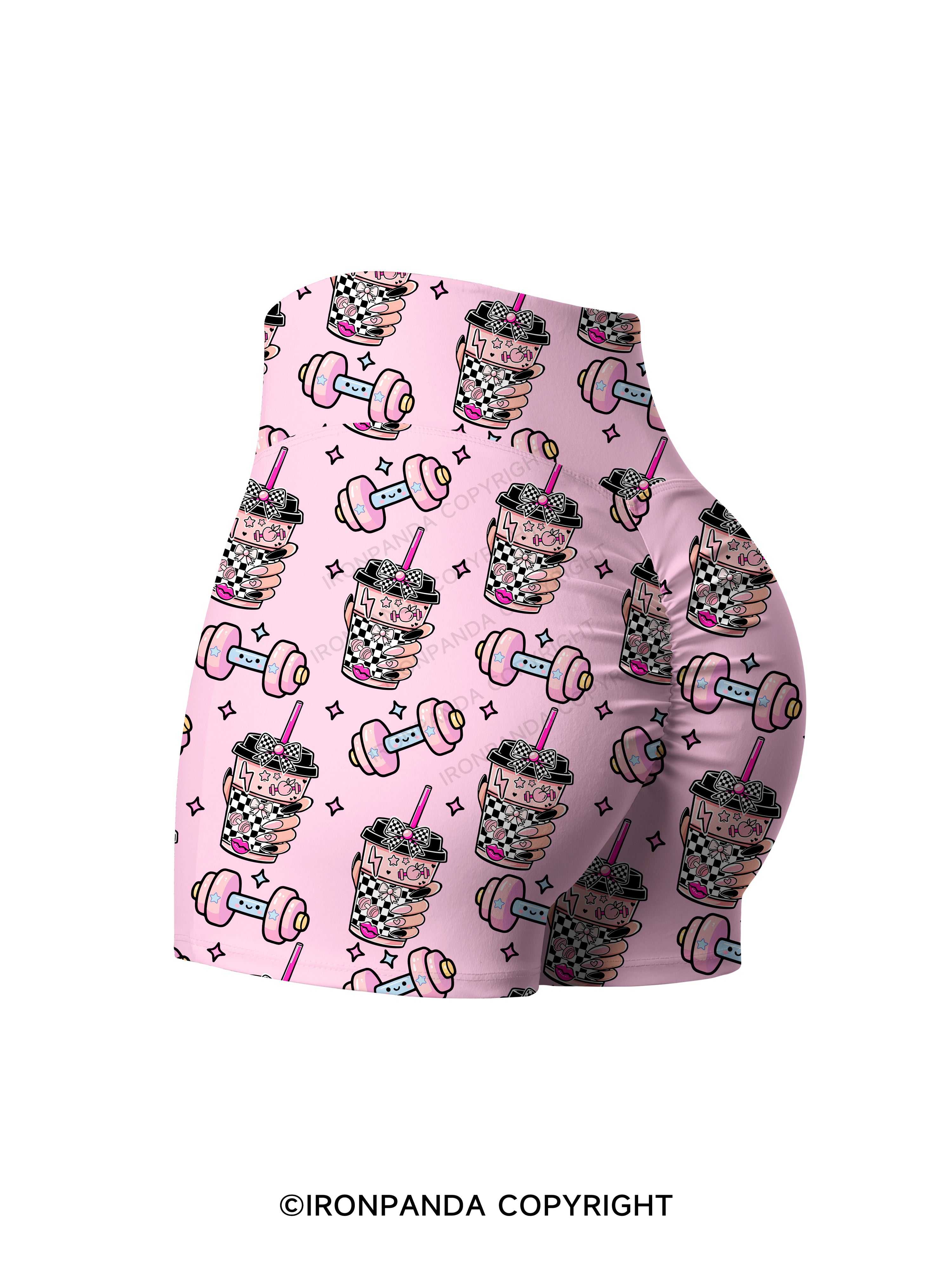 Coffee & Cute Lifts Printed Yoga Shorts