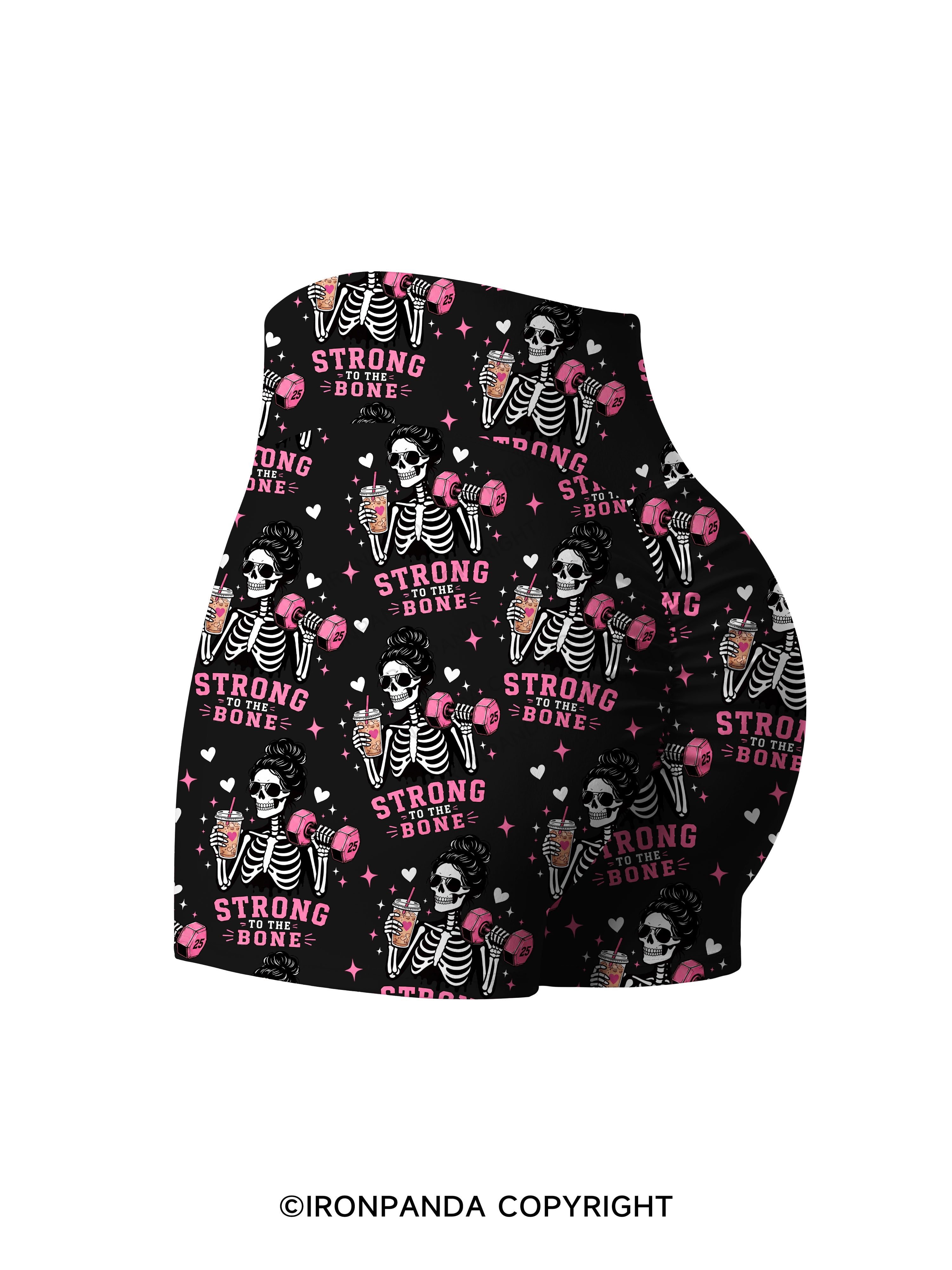 STRONG TO THE BONE Printed Yoga Shorts