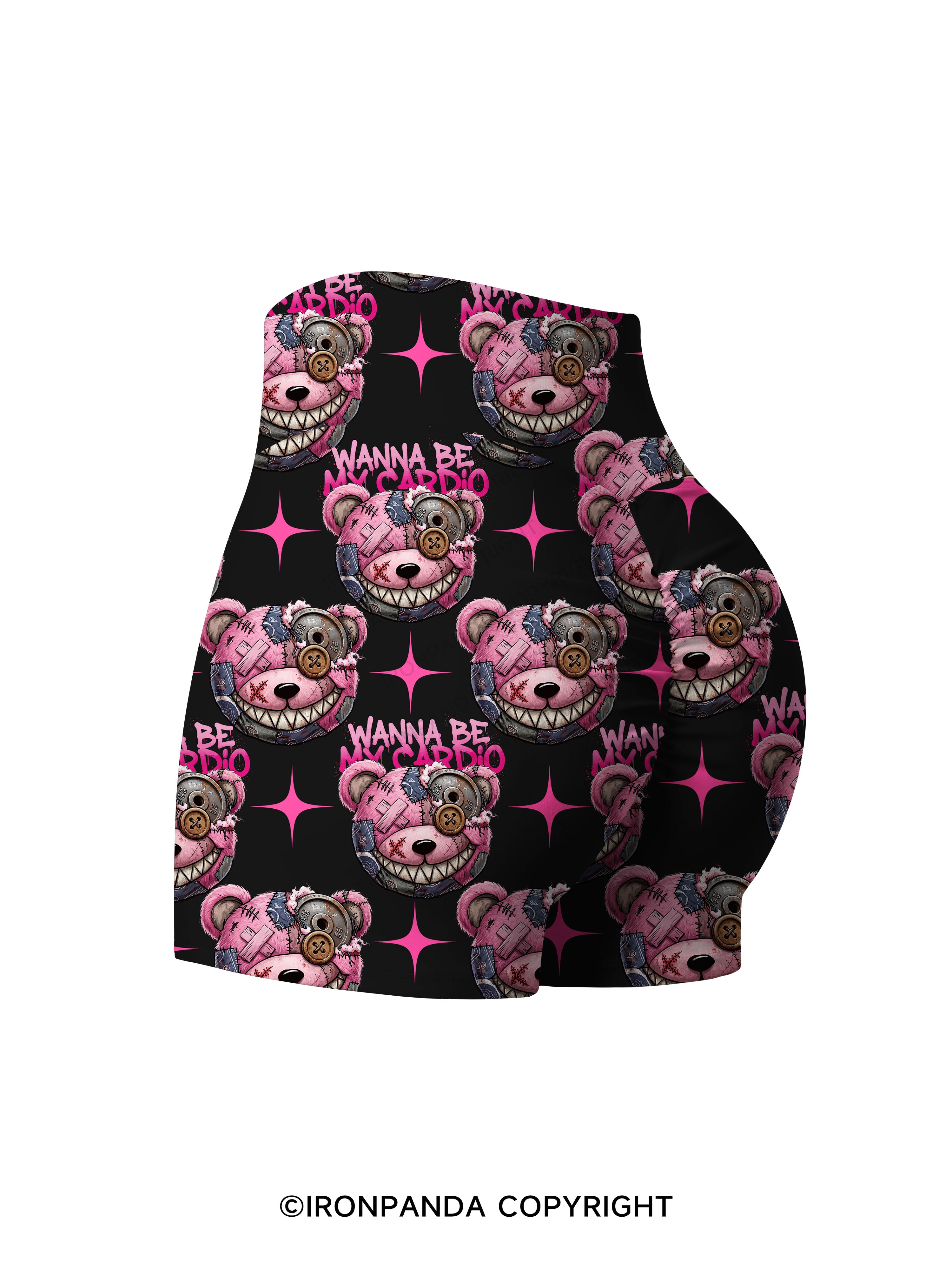 WANNA BE MY CARDIO? Printed Yoga Shorts