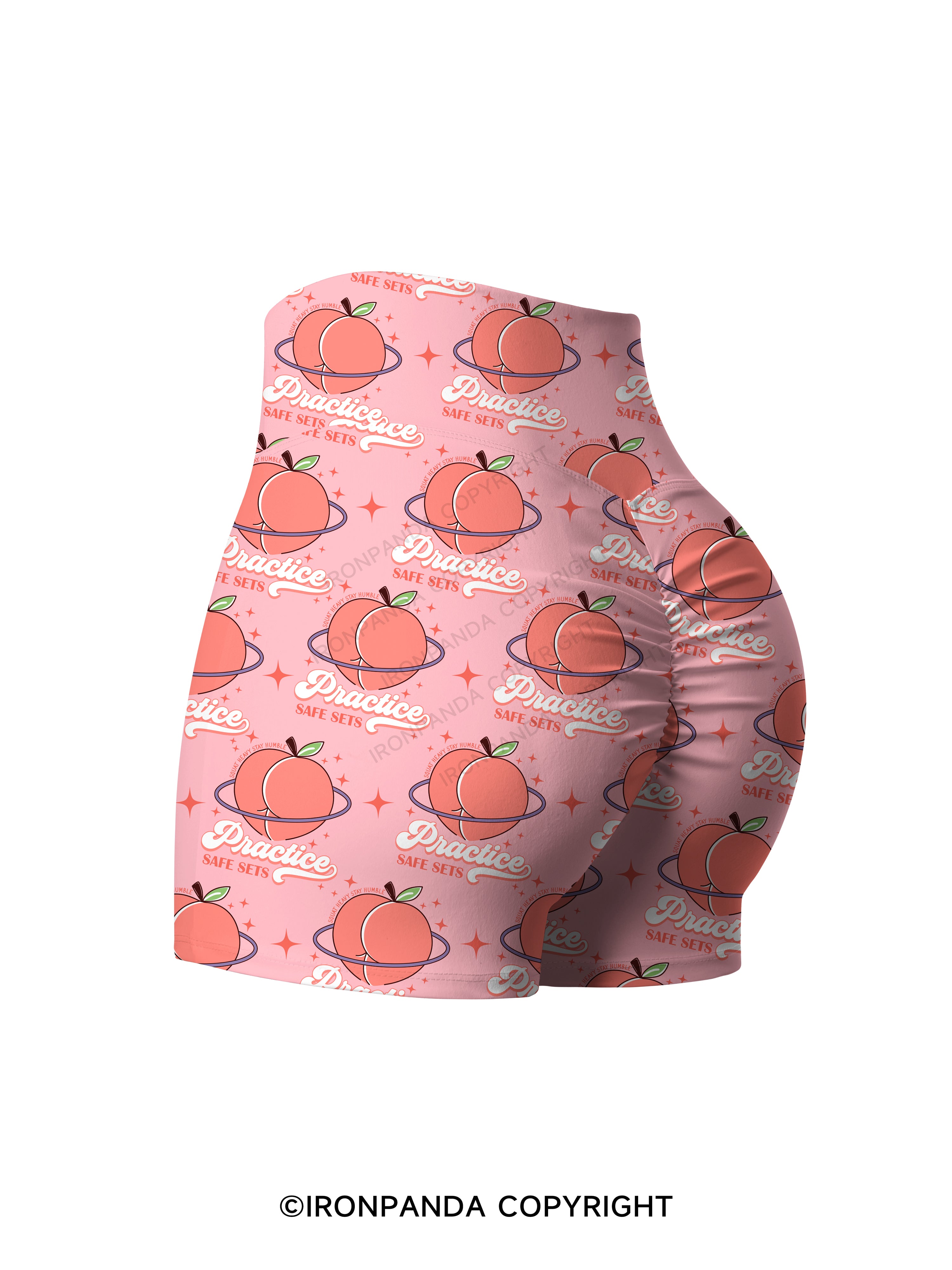 Practice Safe Sets Workout Printed Yoga Shorts