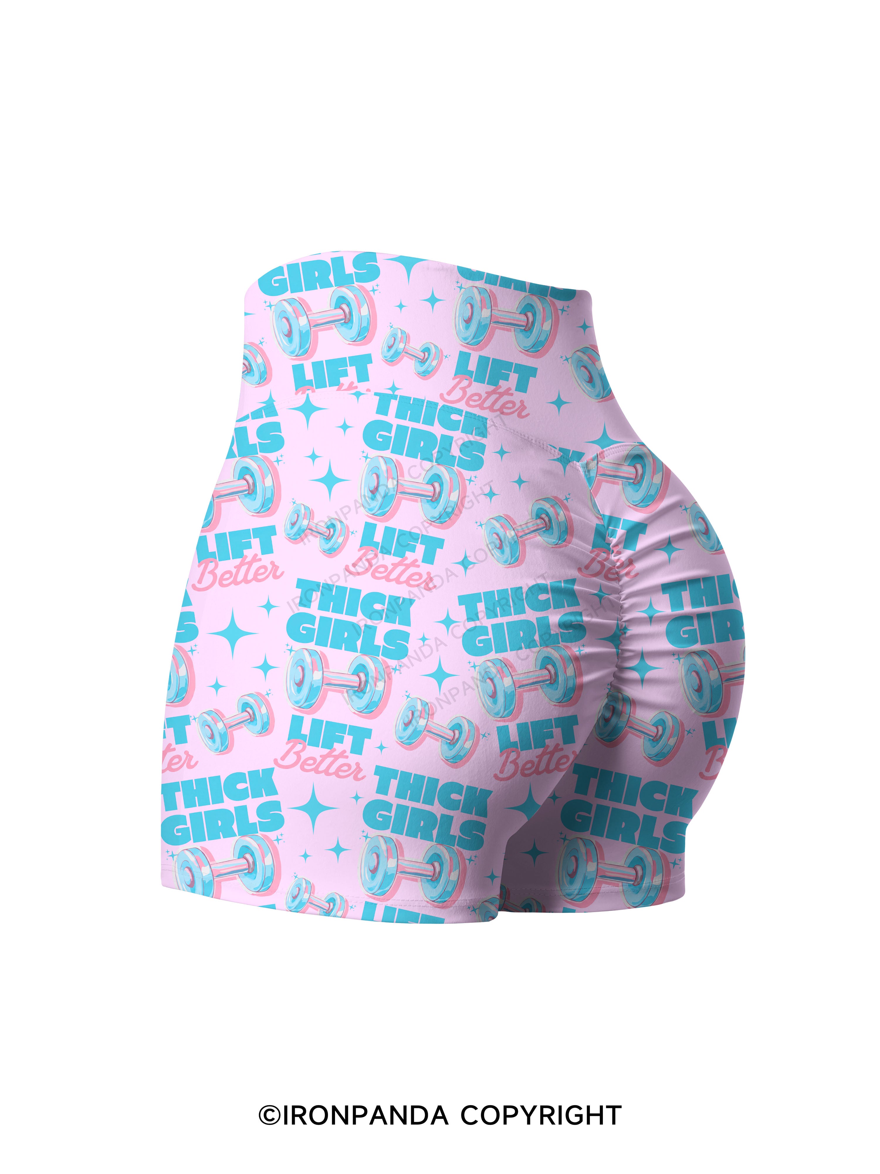 THICK THIGHS LIFT BETTER Printed Yoga Shorts