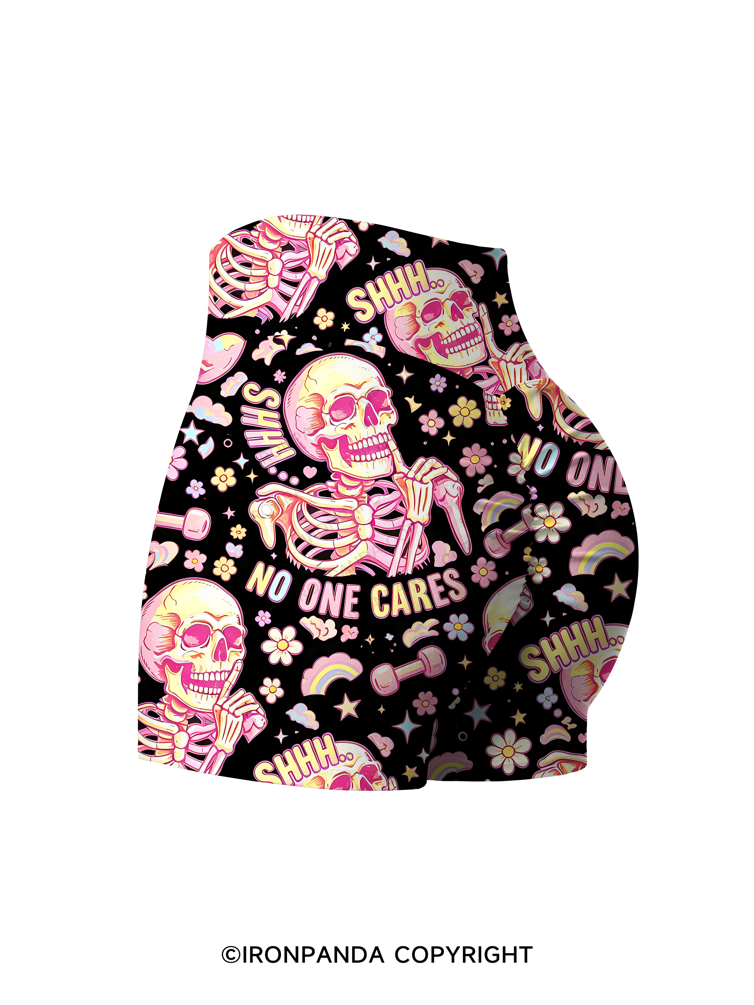 shhh no one cares Printed Yoga Shorts