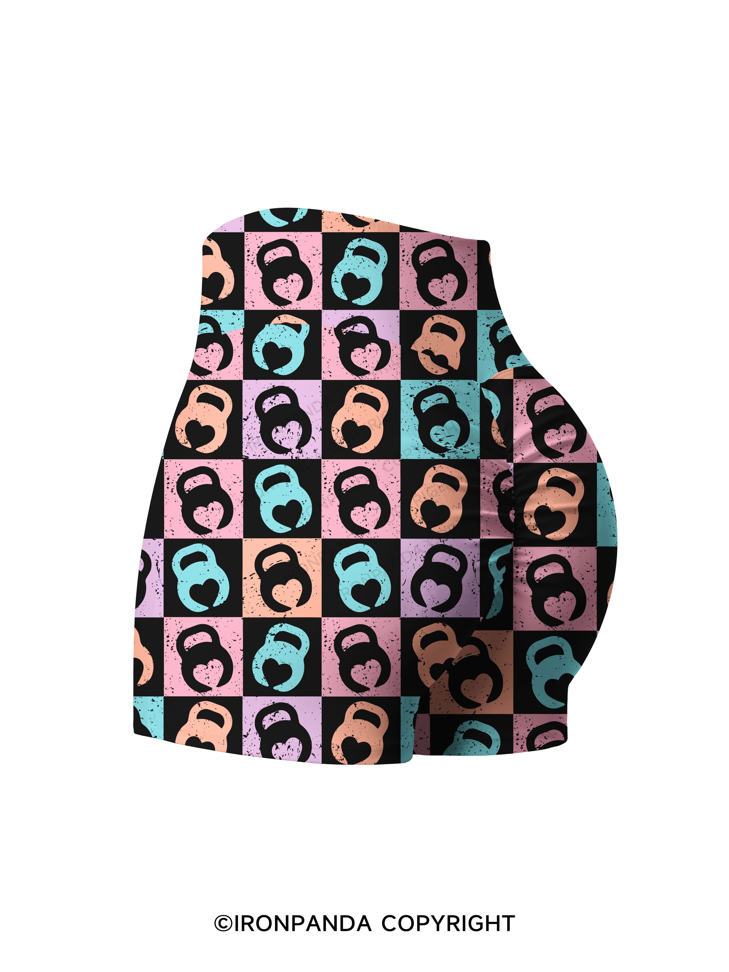 COLORS KETTLEBELL HEART Printed Yoga Shorts