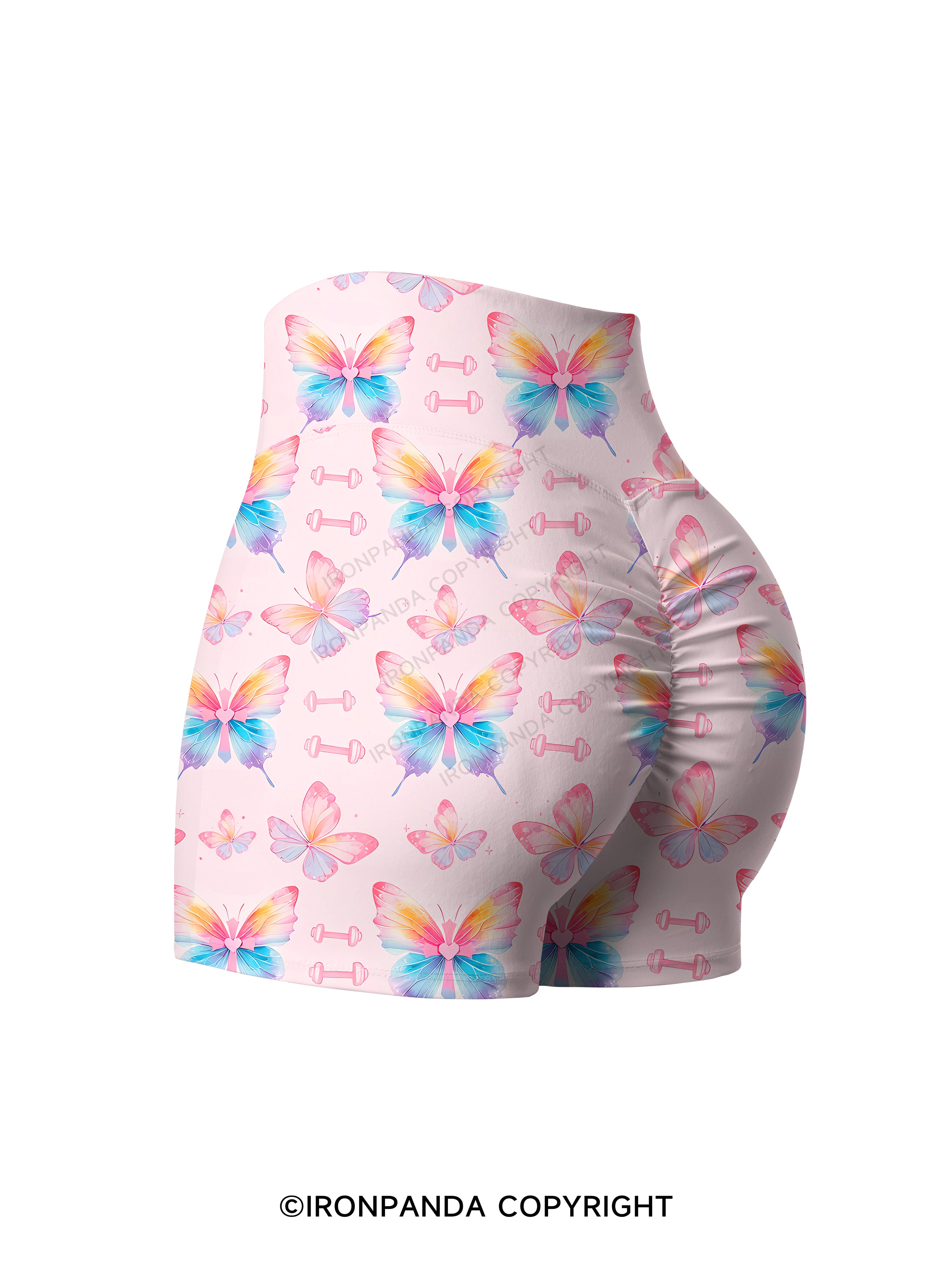 Coquette Butterfly Lifts Printed Yoga Shorts