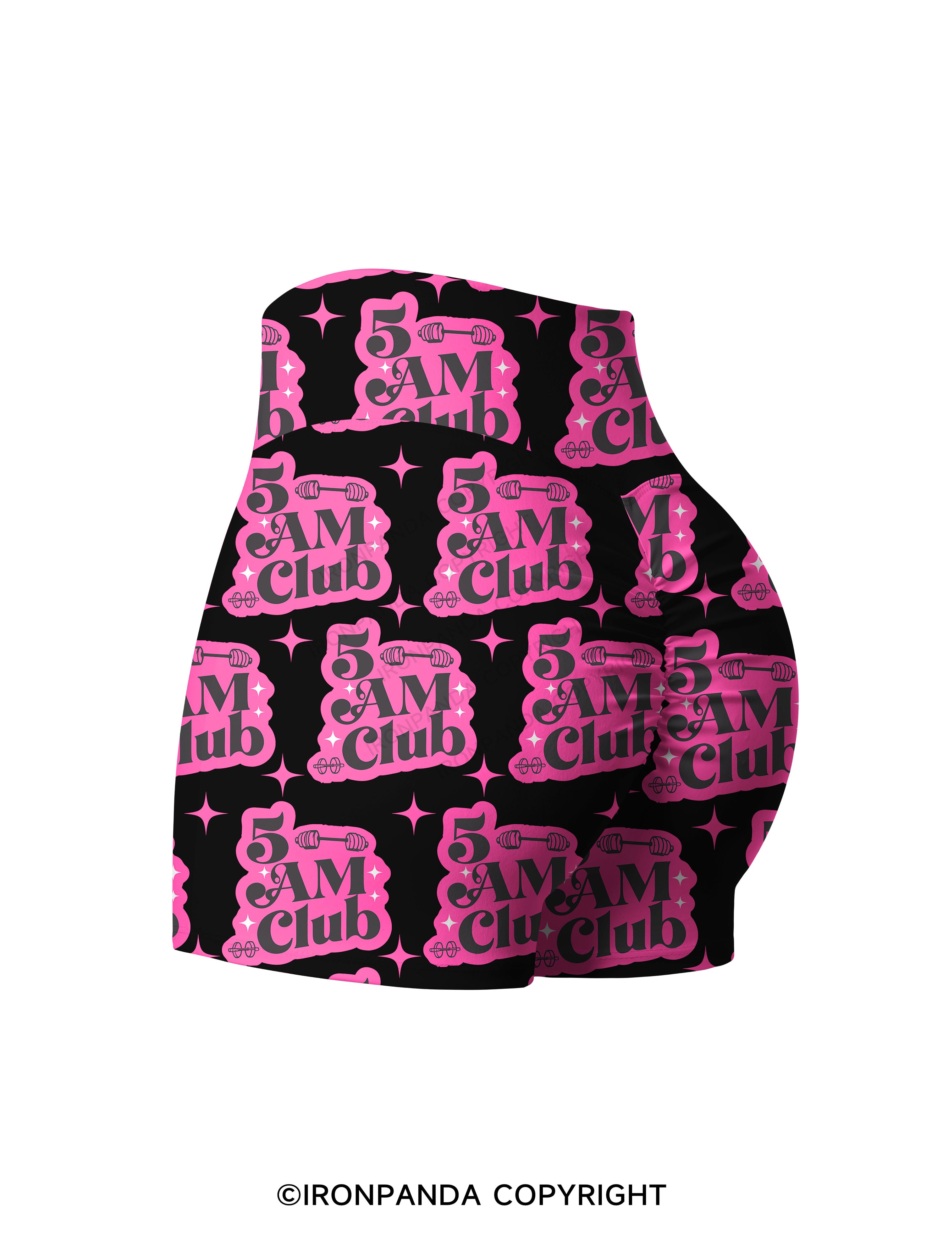 5 AM Club Printed Yoga Shorts