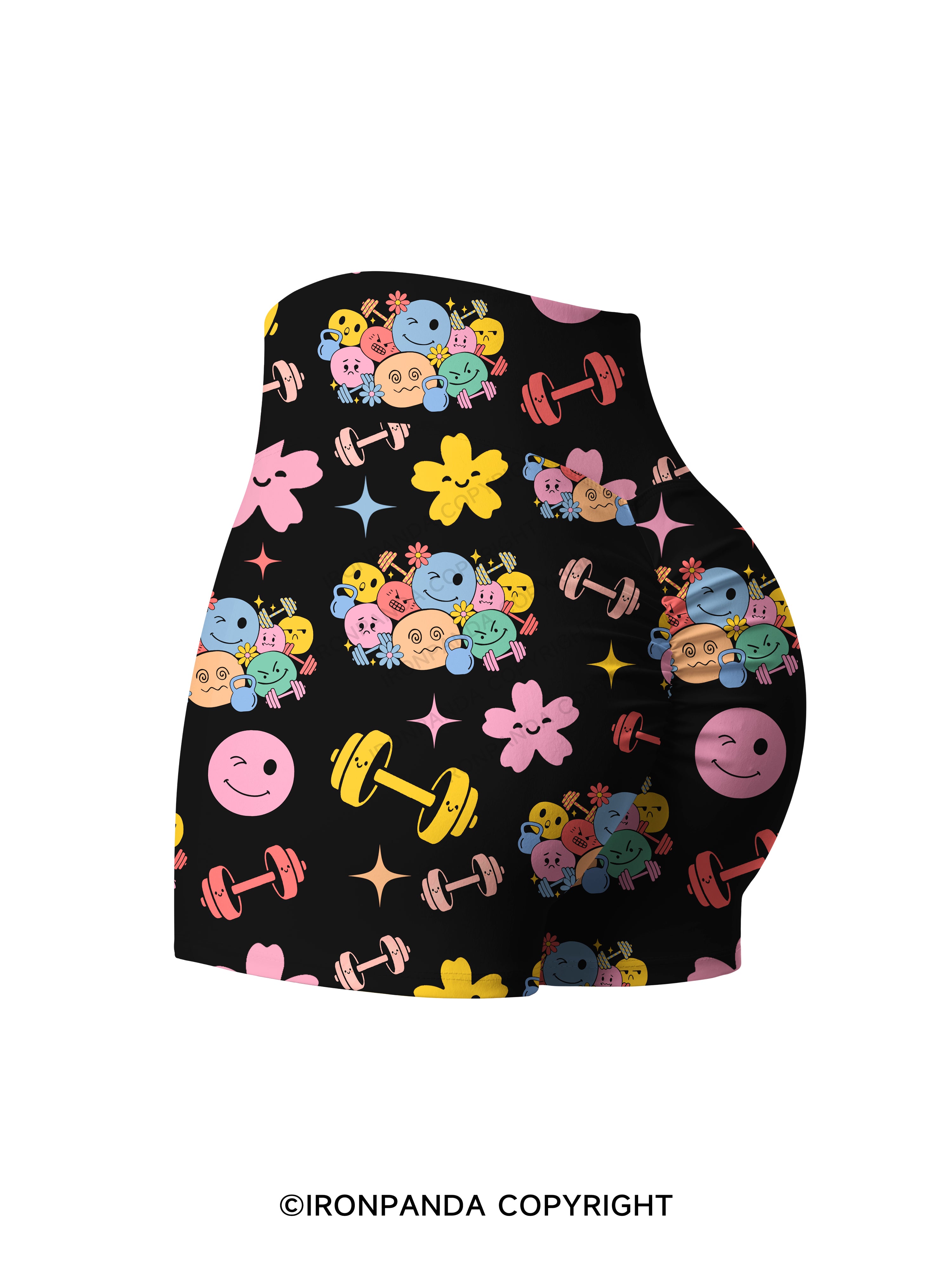 Groovy Mood Gym Printed Yoga Shorts