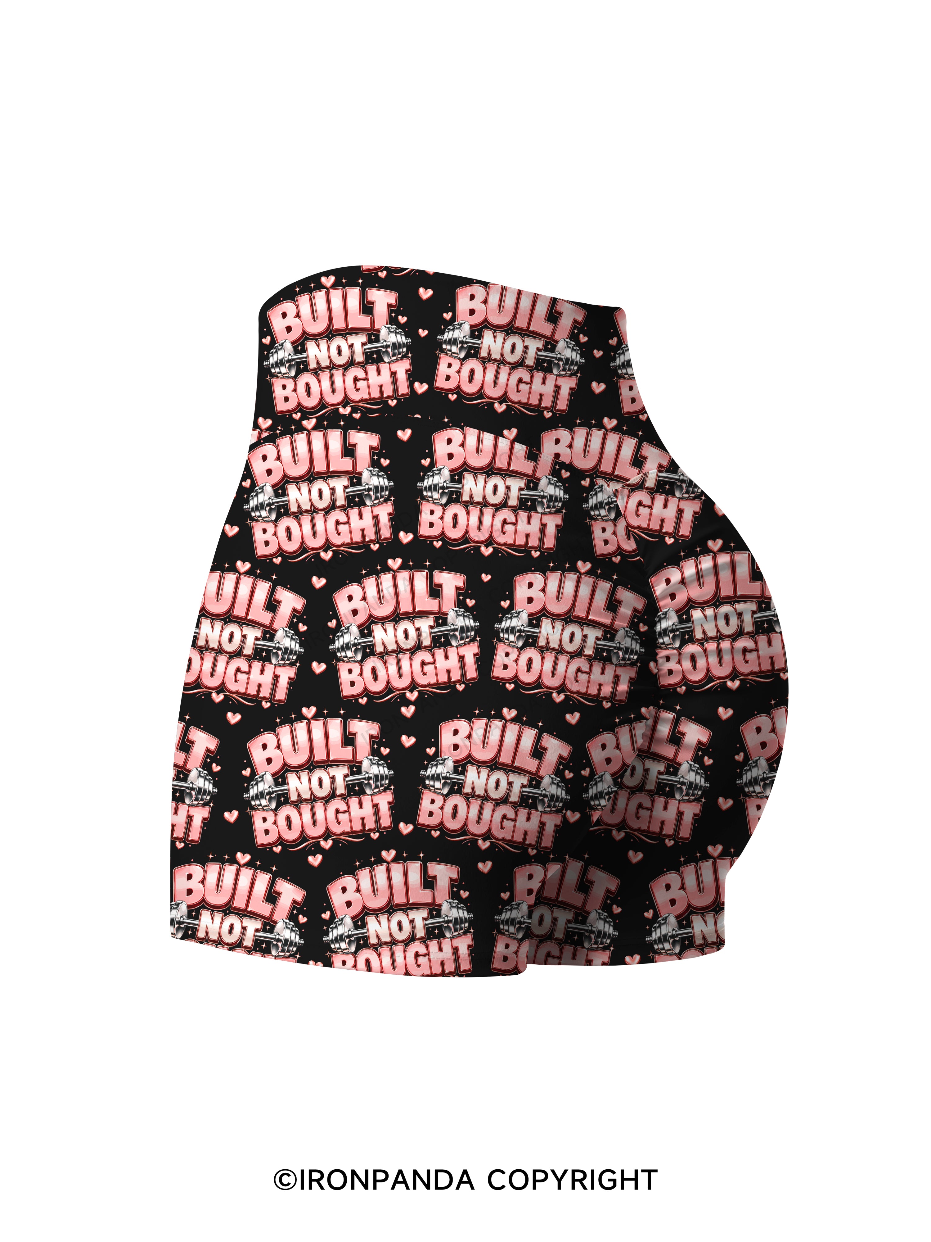 BUILT NOT BOUGHT POSITIVE GYM Printed Yoga Shorts