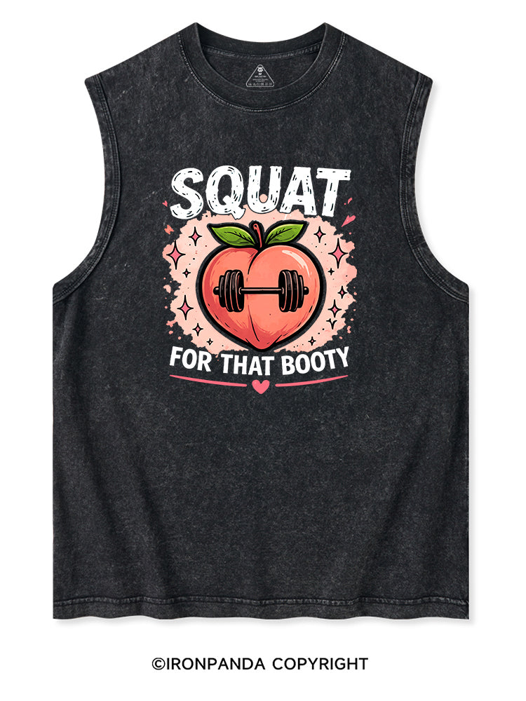 SQUAT FOR THAT BOOTY PEACHY Washed Tank
