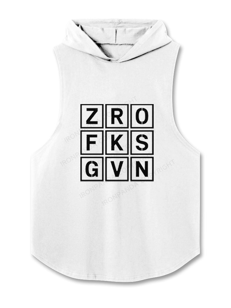 Zero Fucks Given Funny Hooded Tank