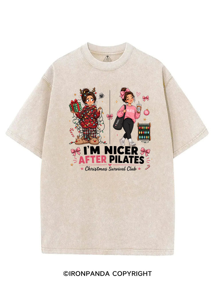 I'M NICER AFTER PILATES CHRISTMAS SURVIVAL CLUB VINTAGE GYM SHIRT