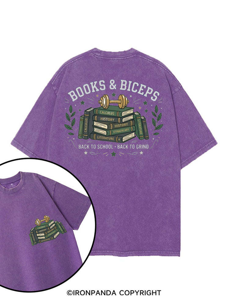 BOOKS & BICEPS BACK TO SCHOOL BACK TO GRIND printed Gym Shirt