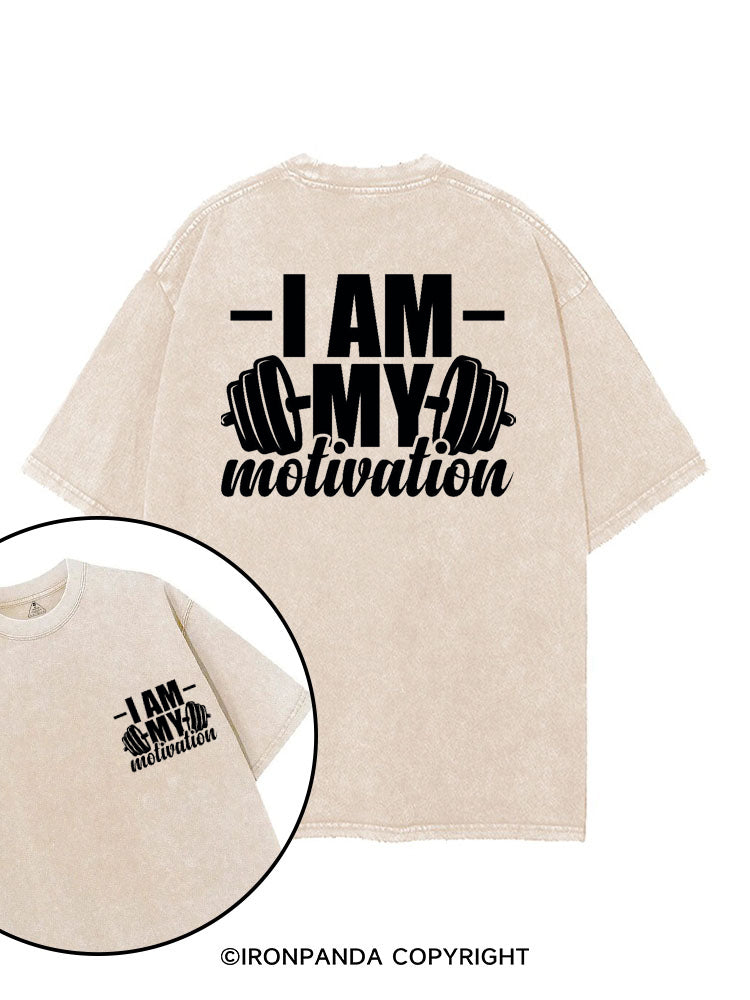 I AM MY MOTIVATION printed Gym Shirt