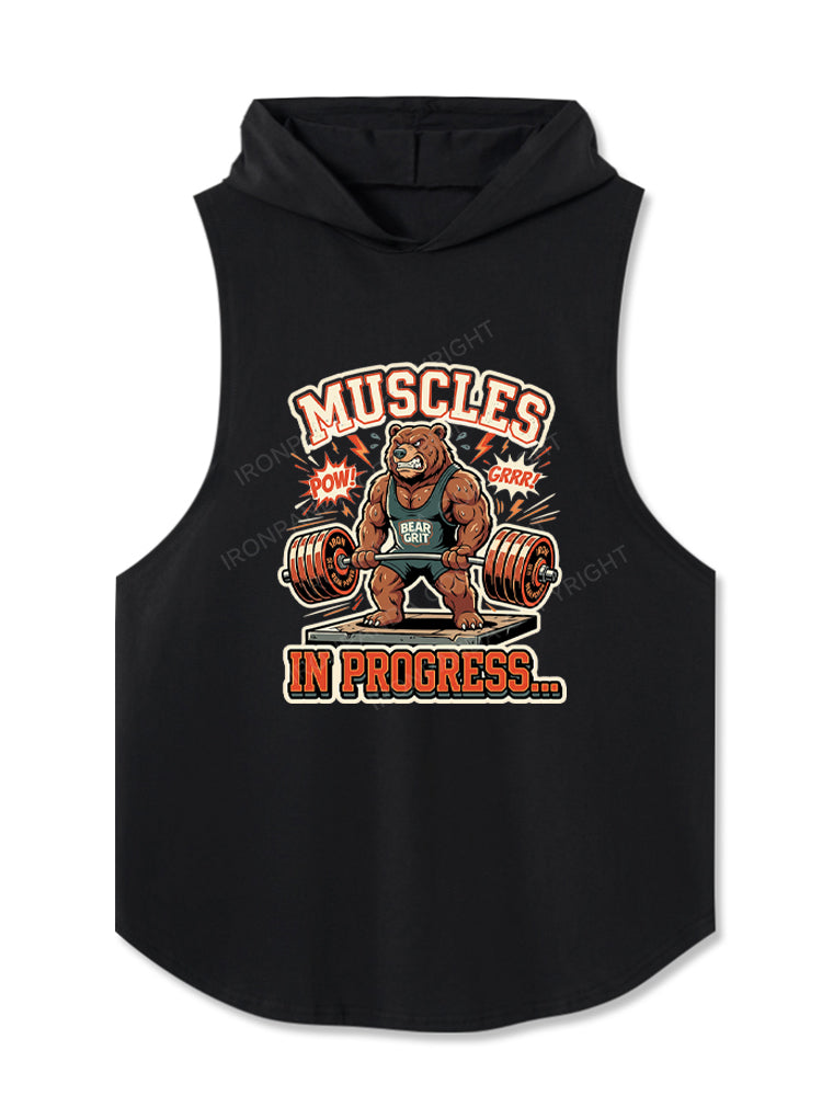 Muscles In Progress Deadlift Bear Hooded Tank