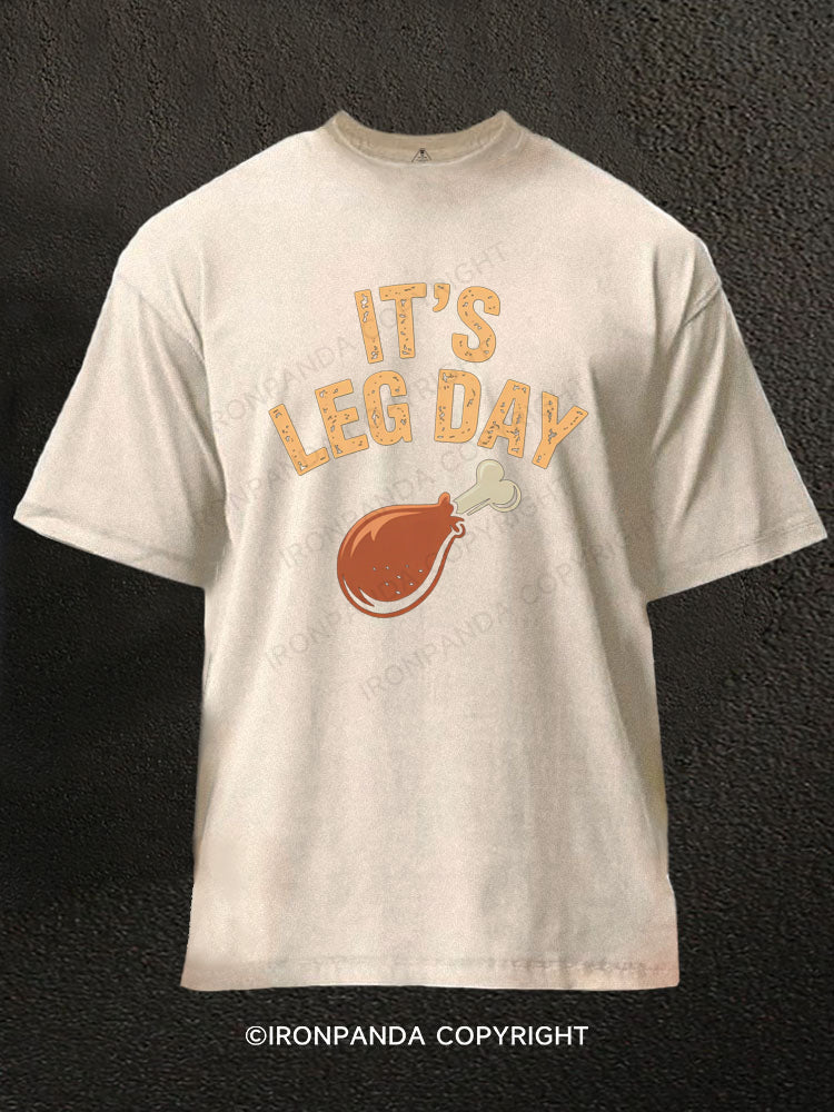 It's Leg Day Washed Gym Shirt