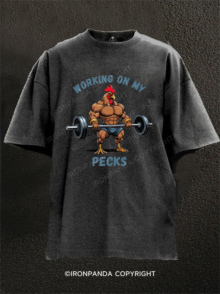 Working on my Pecks Washed Gym Shirt