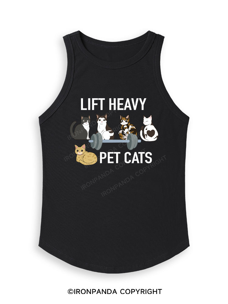 LIFT HEAVY PET CATS Fitted Tank Top