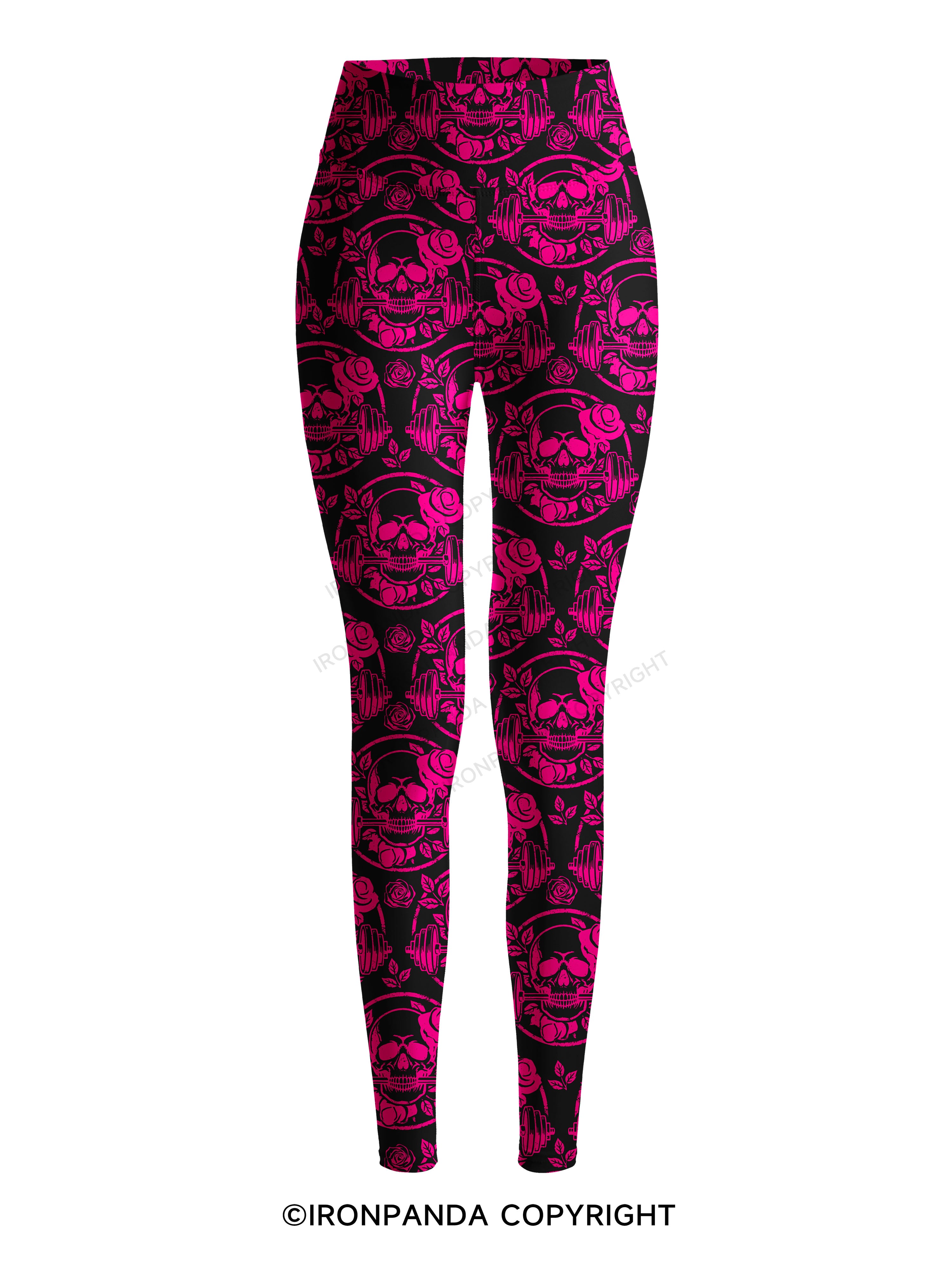 DEADLY BLOSSOM SKELETON Printed Yoga Pants