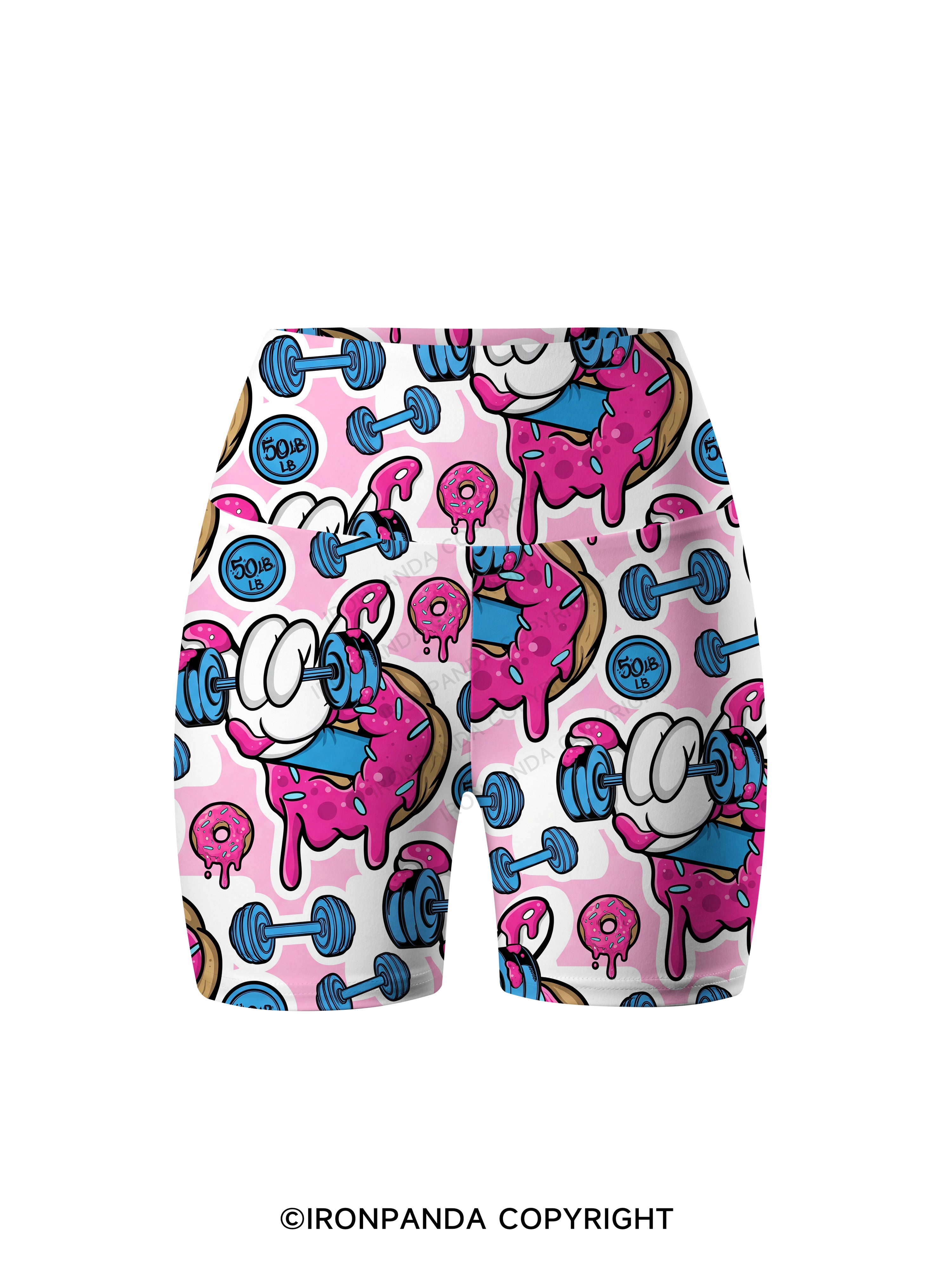 Sweet Lift Donut Printed Yoga Cycling Shorts