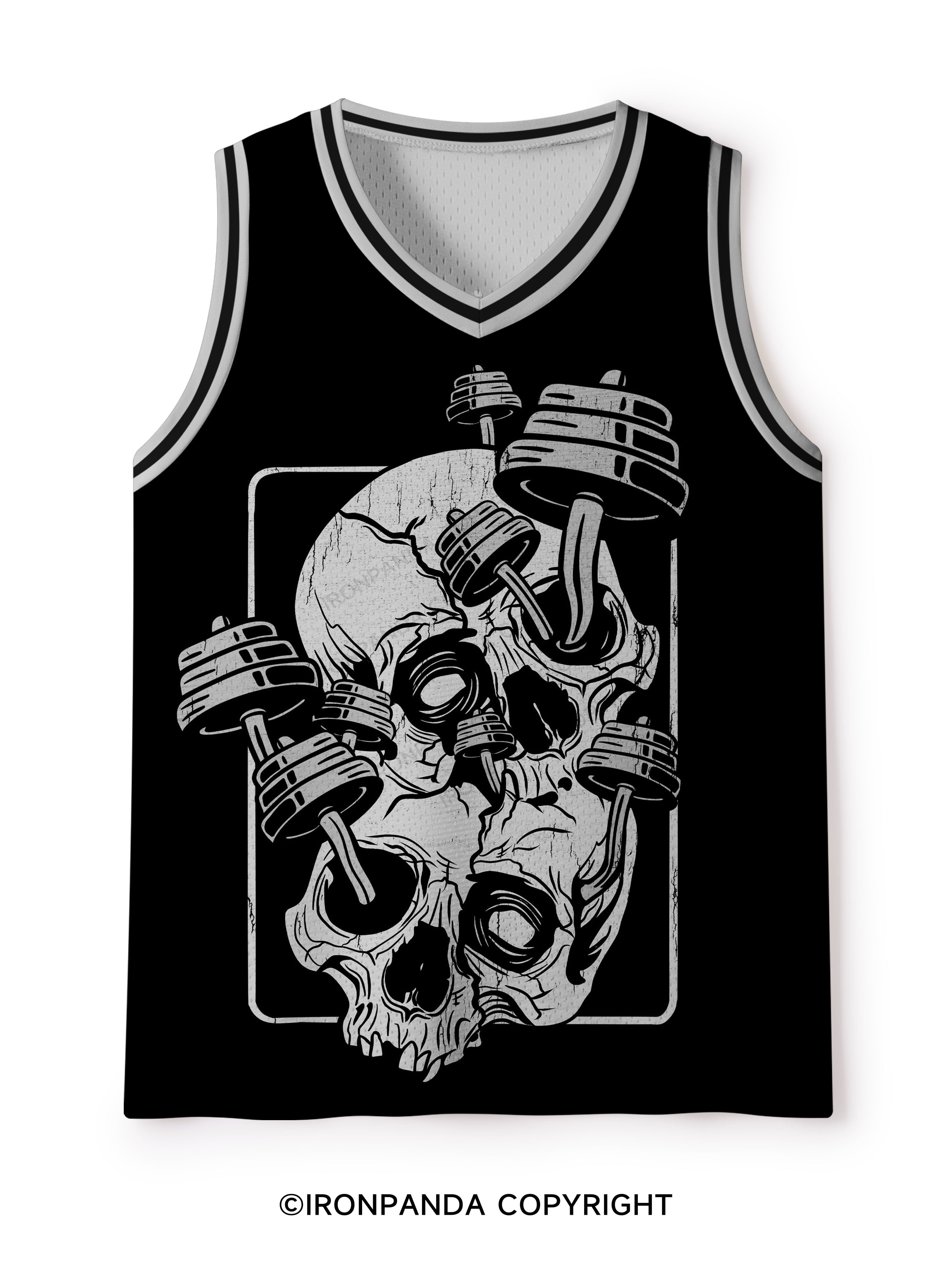 skull barbell Mesh Tank Top