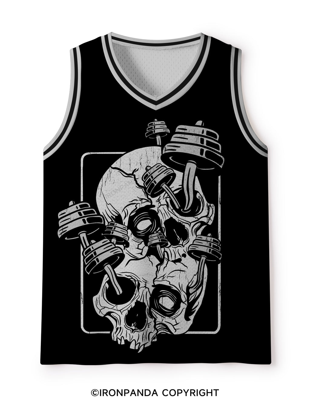 skull barbell Mesh Tank Top