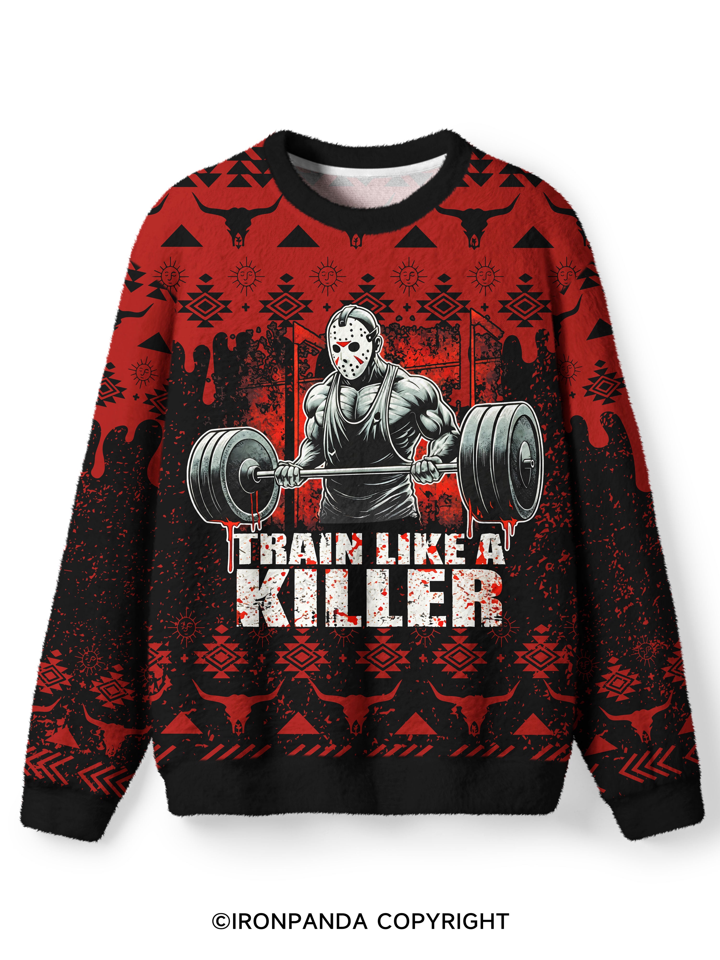Train Like A Killer Ugly Fuzzy Fleece Sweater