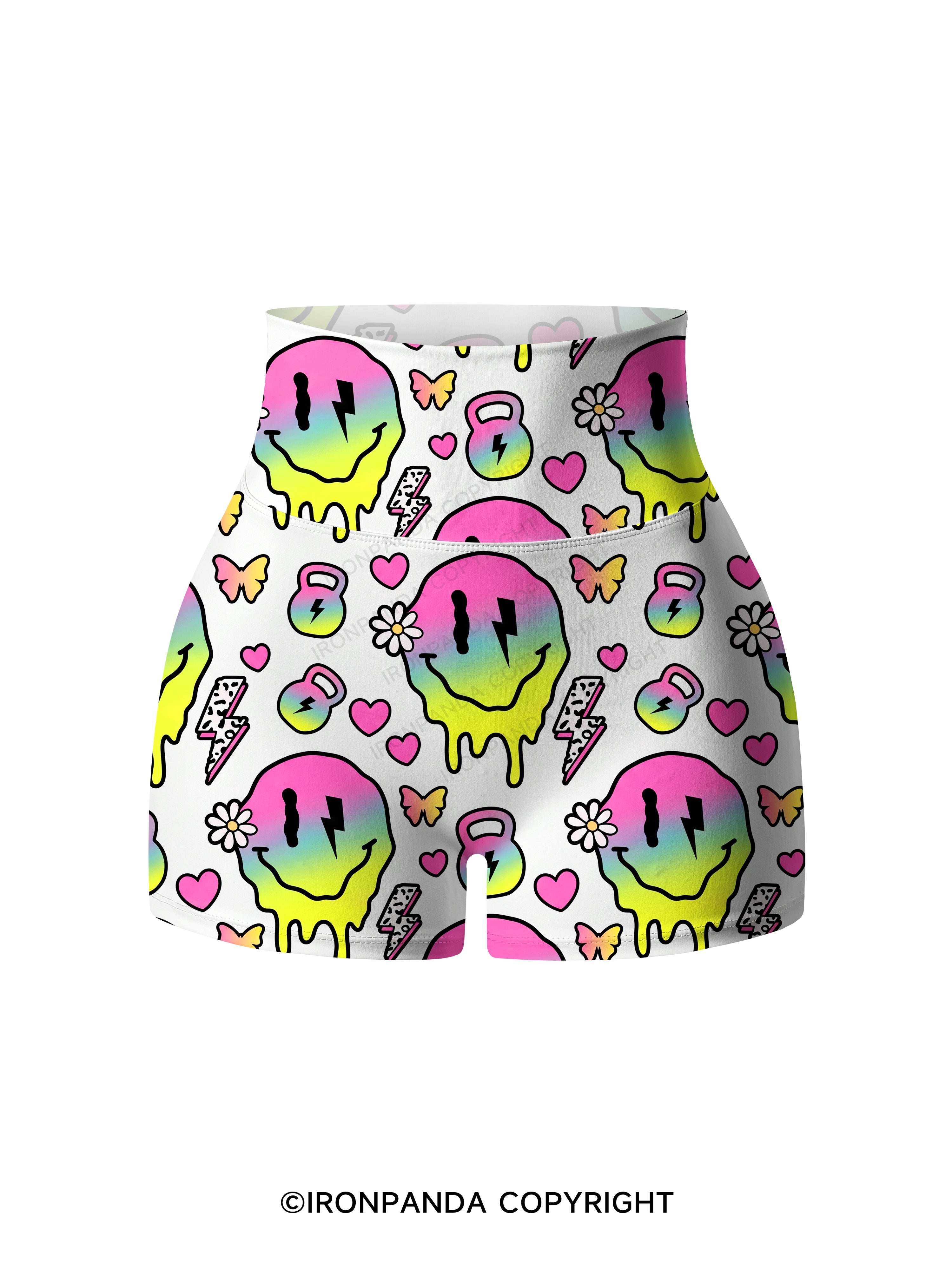 Melty Kettlebell Smile Printed Yoga Shorts