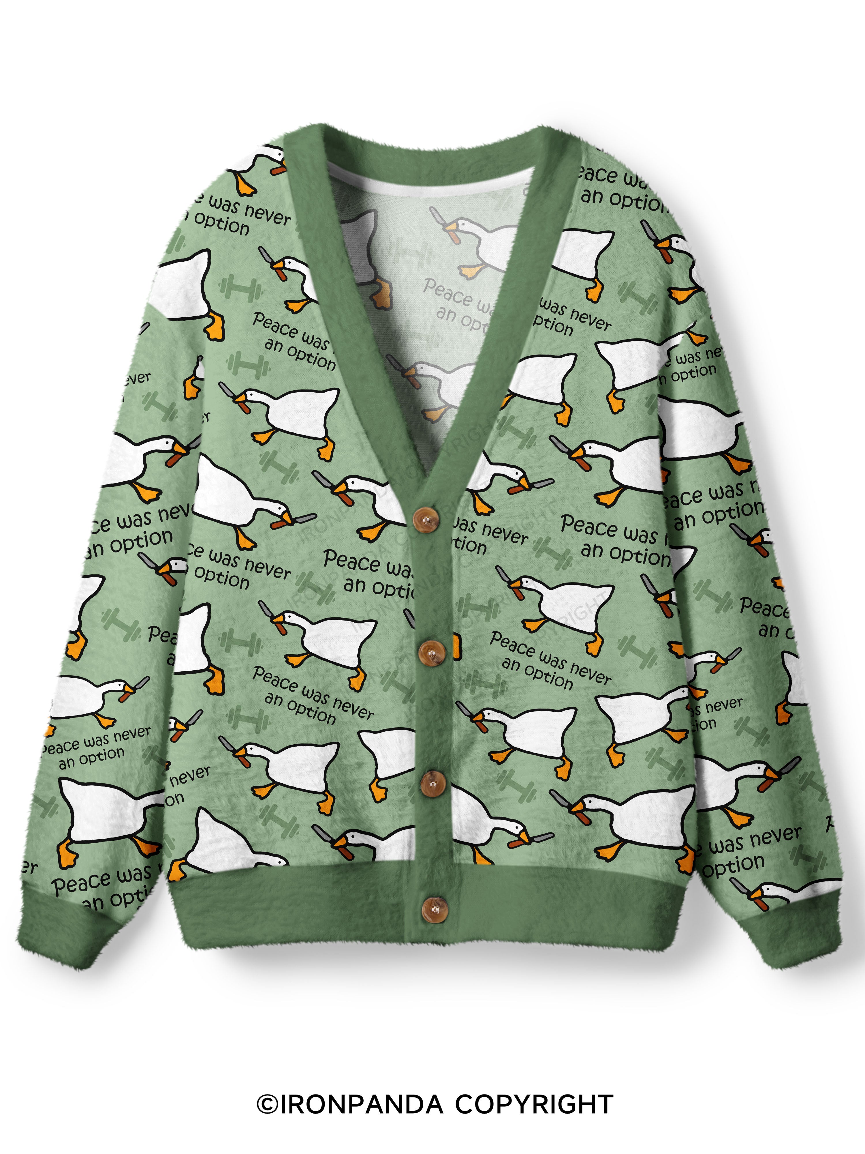 peace was never an option Ugly Cardigan Sweater