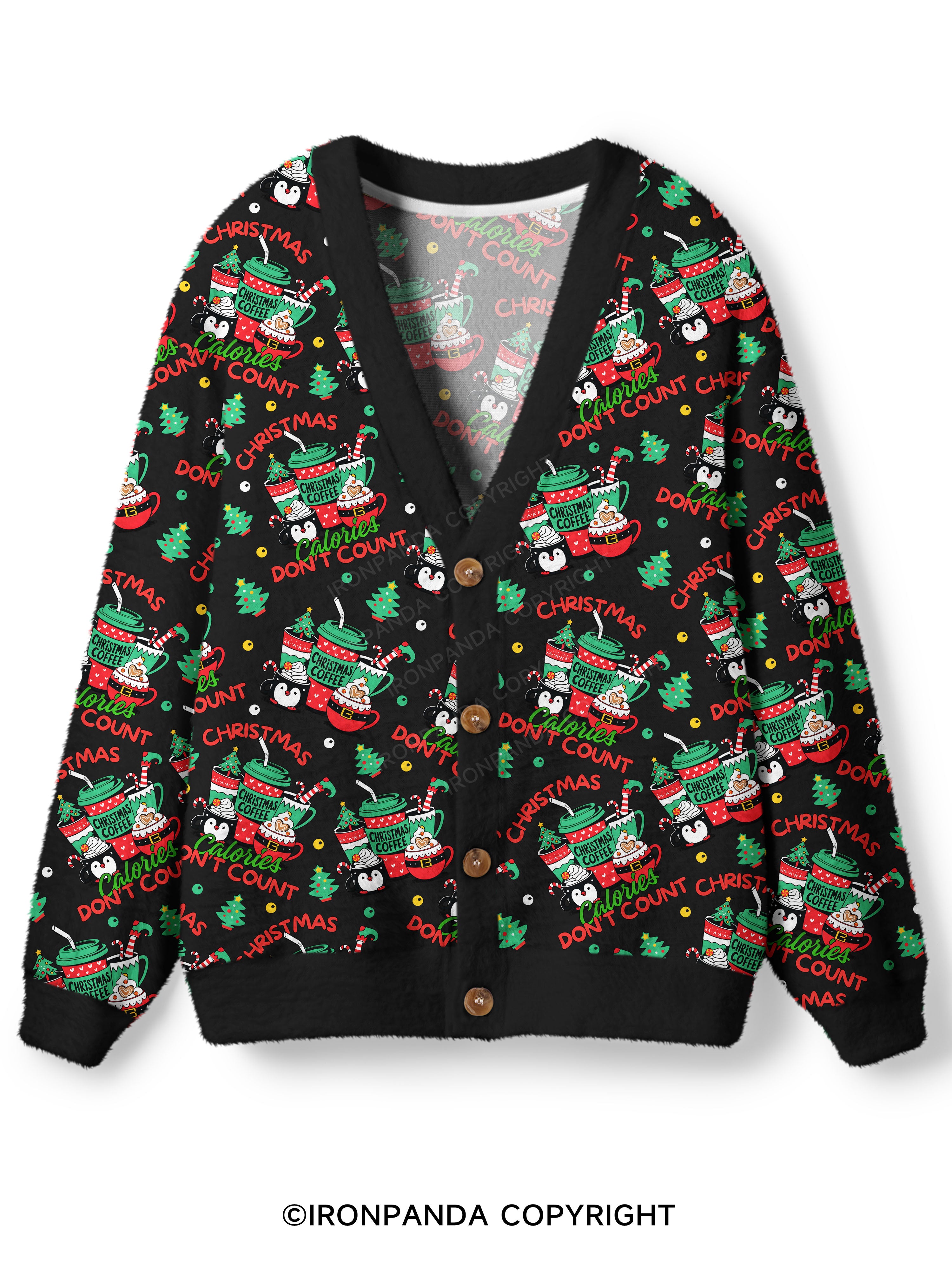 CHRISTMAS CALORIES DON'T COUNT Ugly Cardigan Sweater