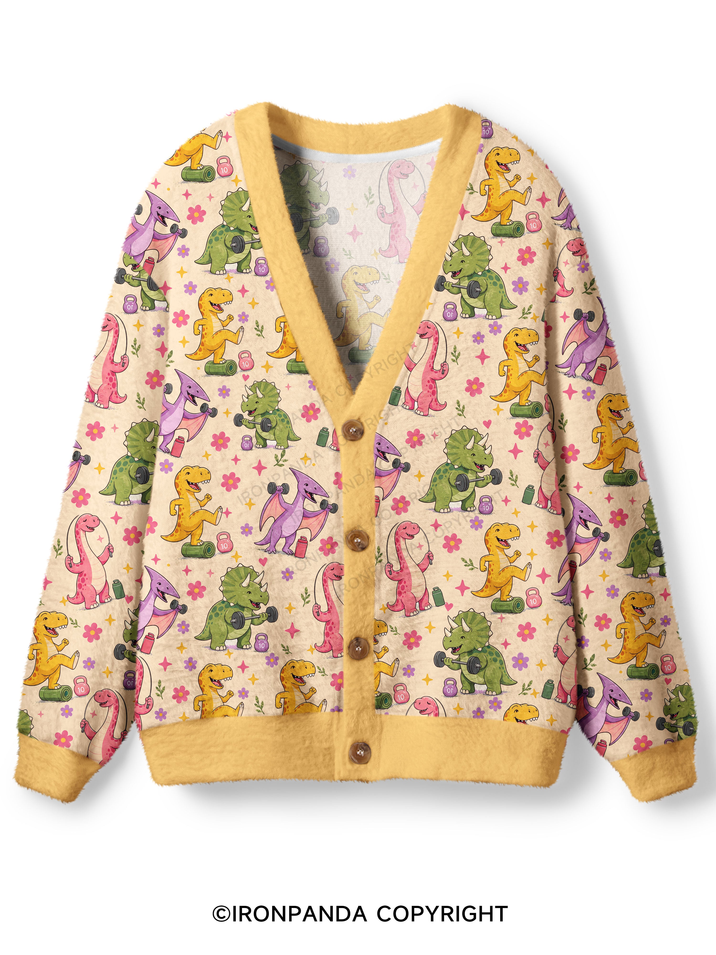 DINOSAURS DIDN'T EXERCISE. WE ALL SAW HOW THAT ENDED Ugly Cardigan Sweater