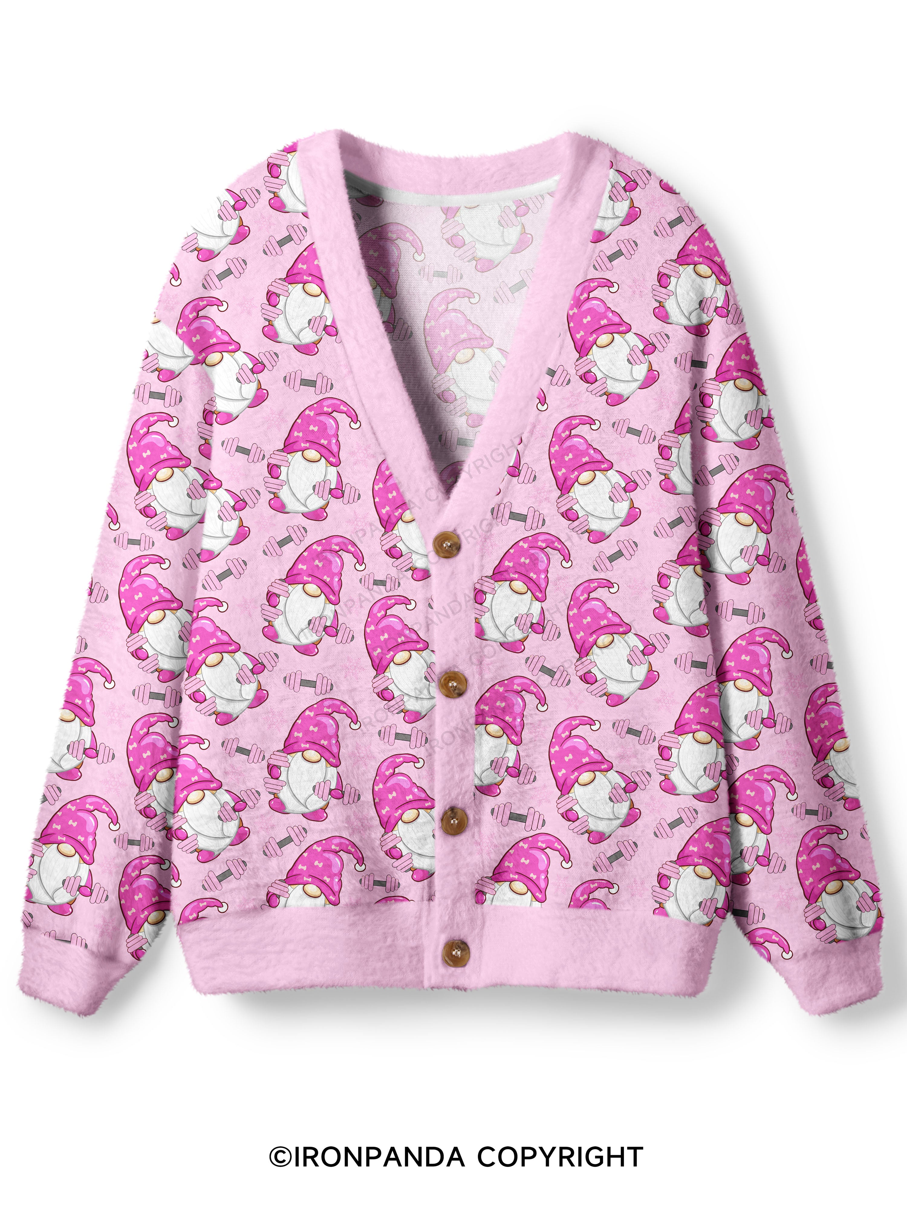 gnome no lift no gift Ugly Cardigan Sweater