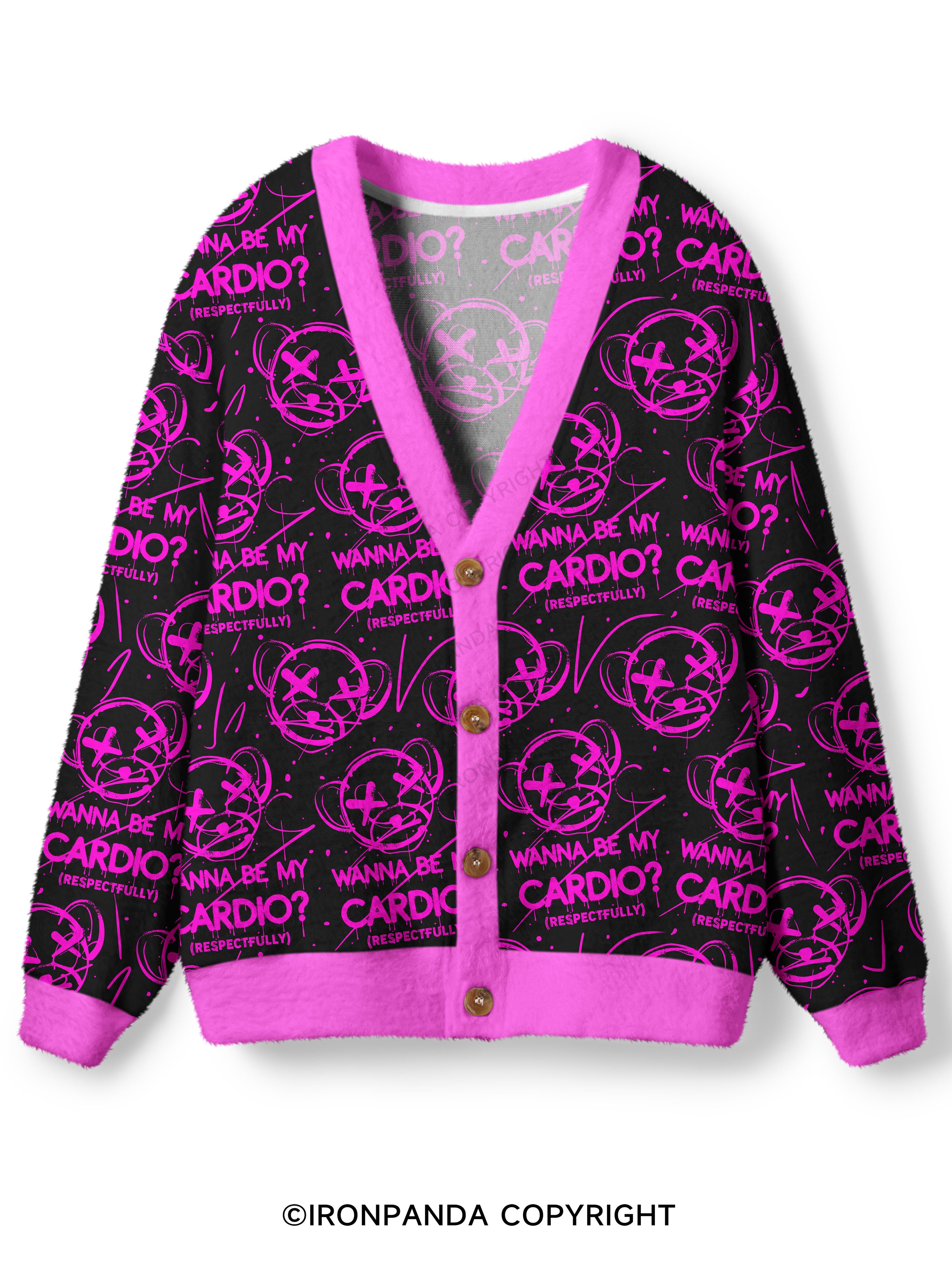 WANNA BE MY CARDIO Ugly Cardigan Sweater