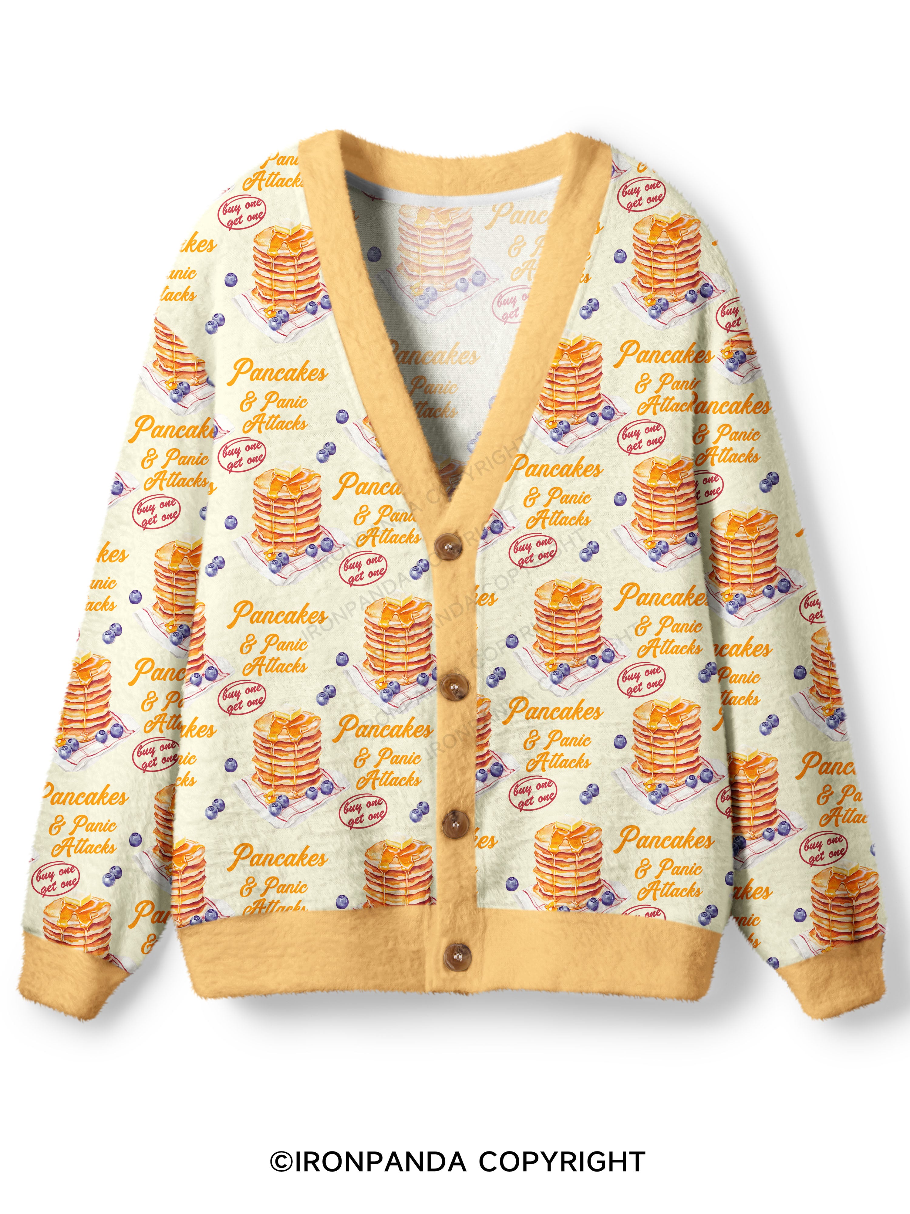 Pancakes & Panic Attacks Ugly Cardigan Sweater