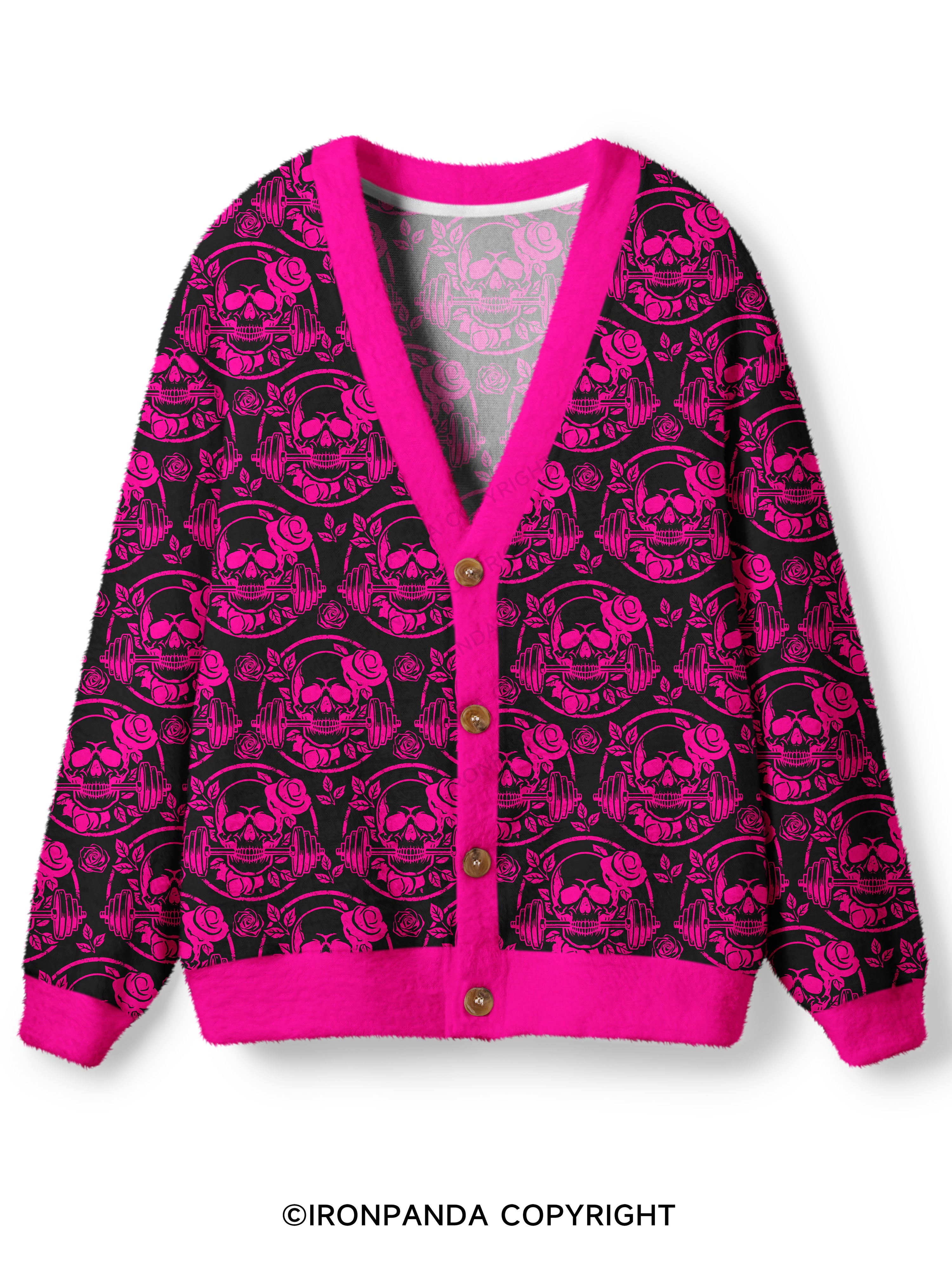 DEADLY BLOSSOM SKELETON Ugly Cardigan Sweater
