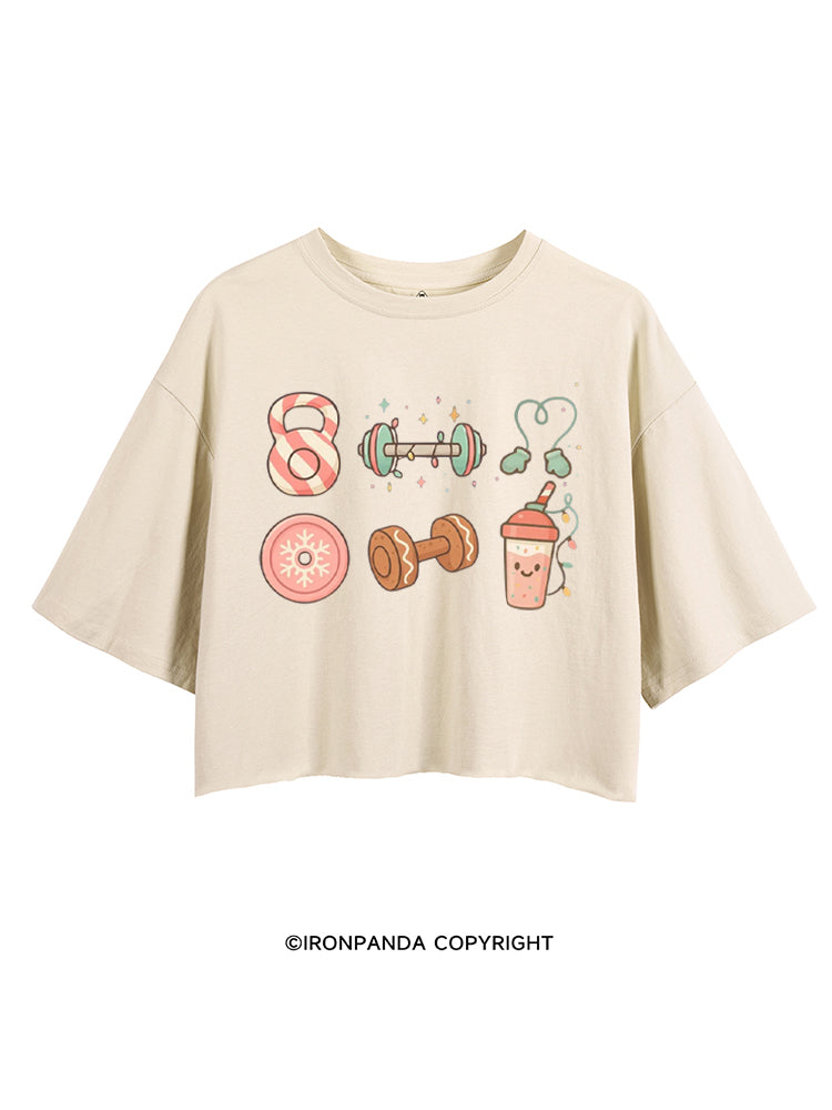 Candy Cane Kettlebell & Cookie Dumbbell Xmas CROP TOPS